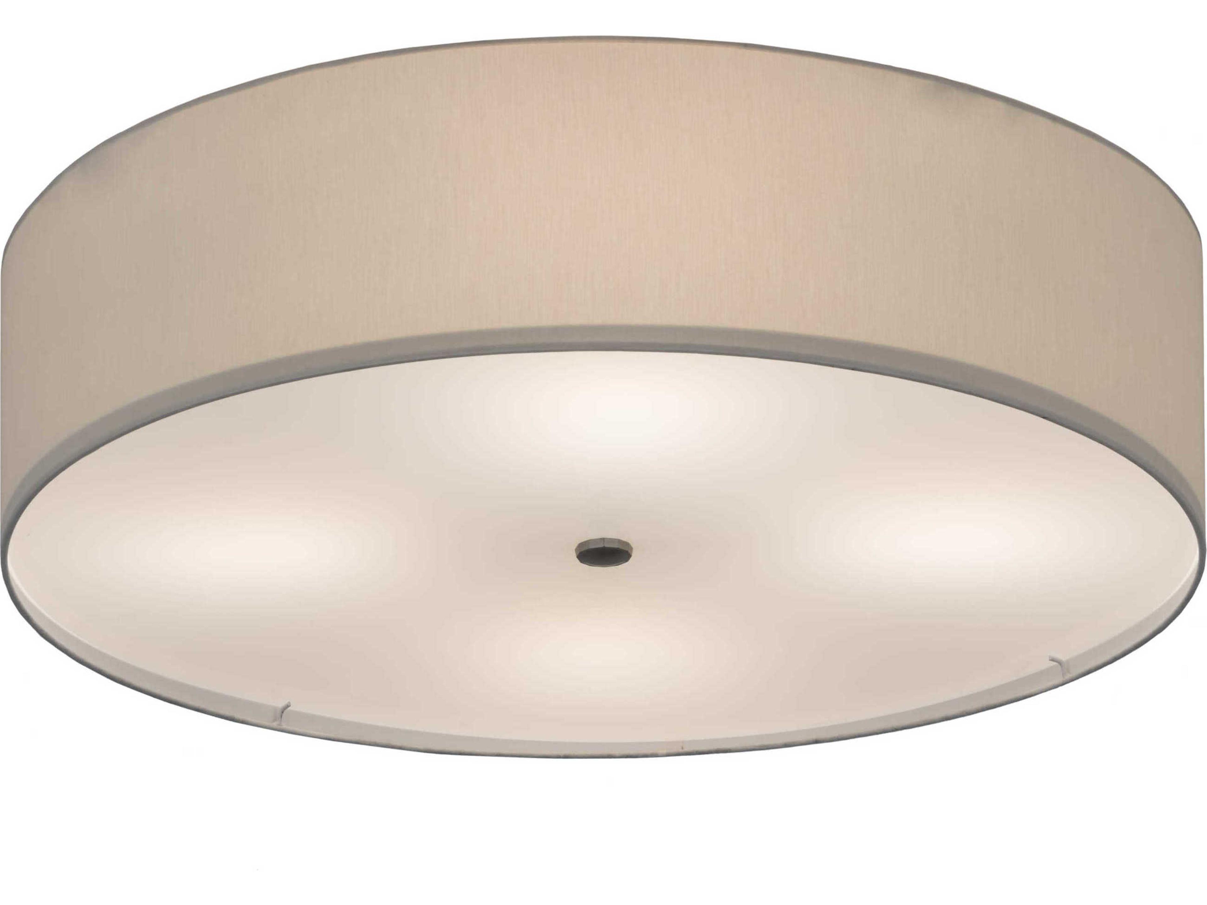 4-Light Nickel Glass Drum Flush Mount