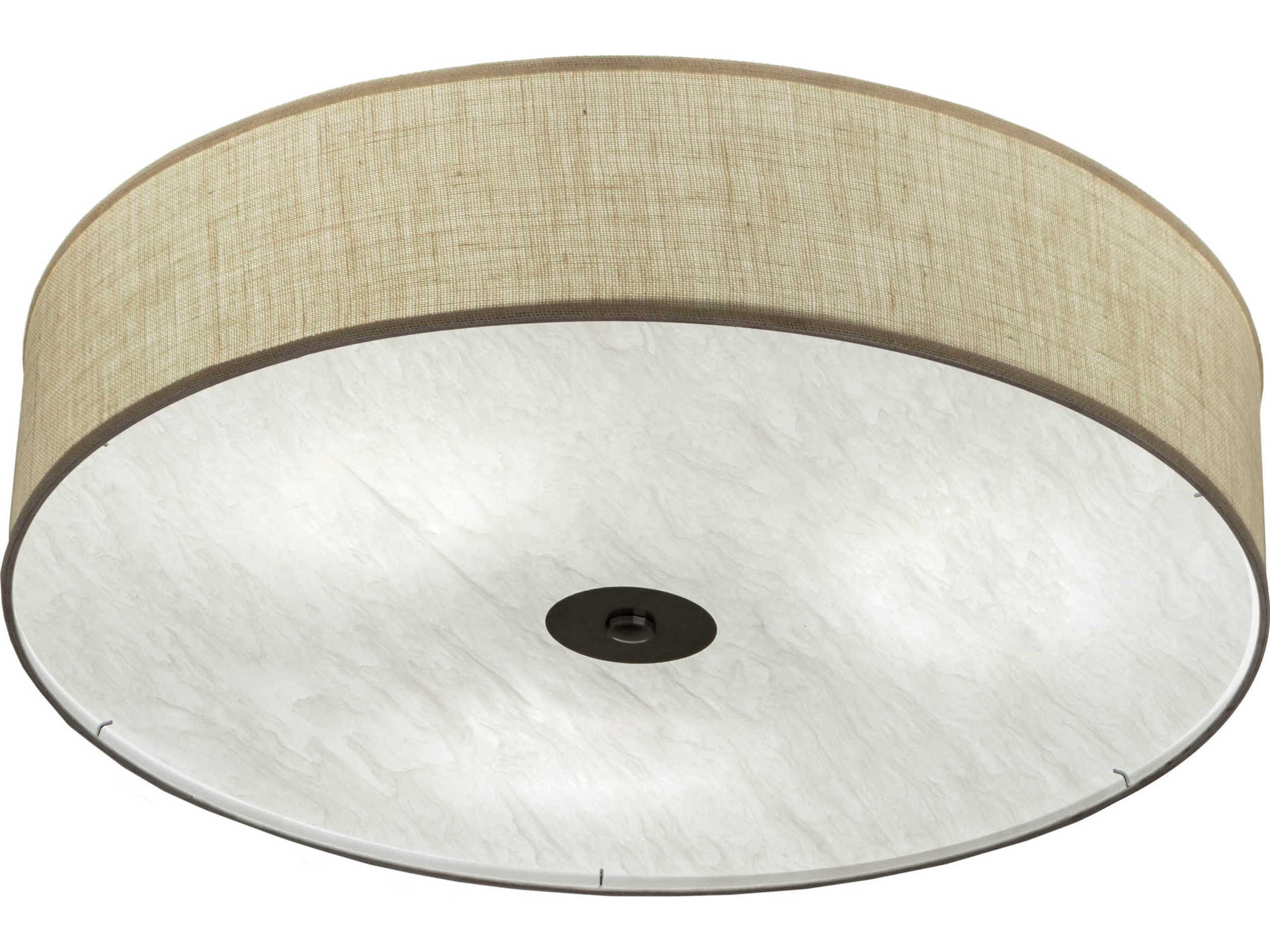 3-Light Nickel Glass LED Flush Mount