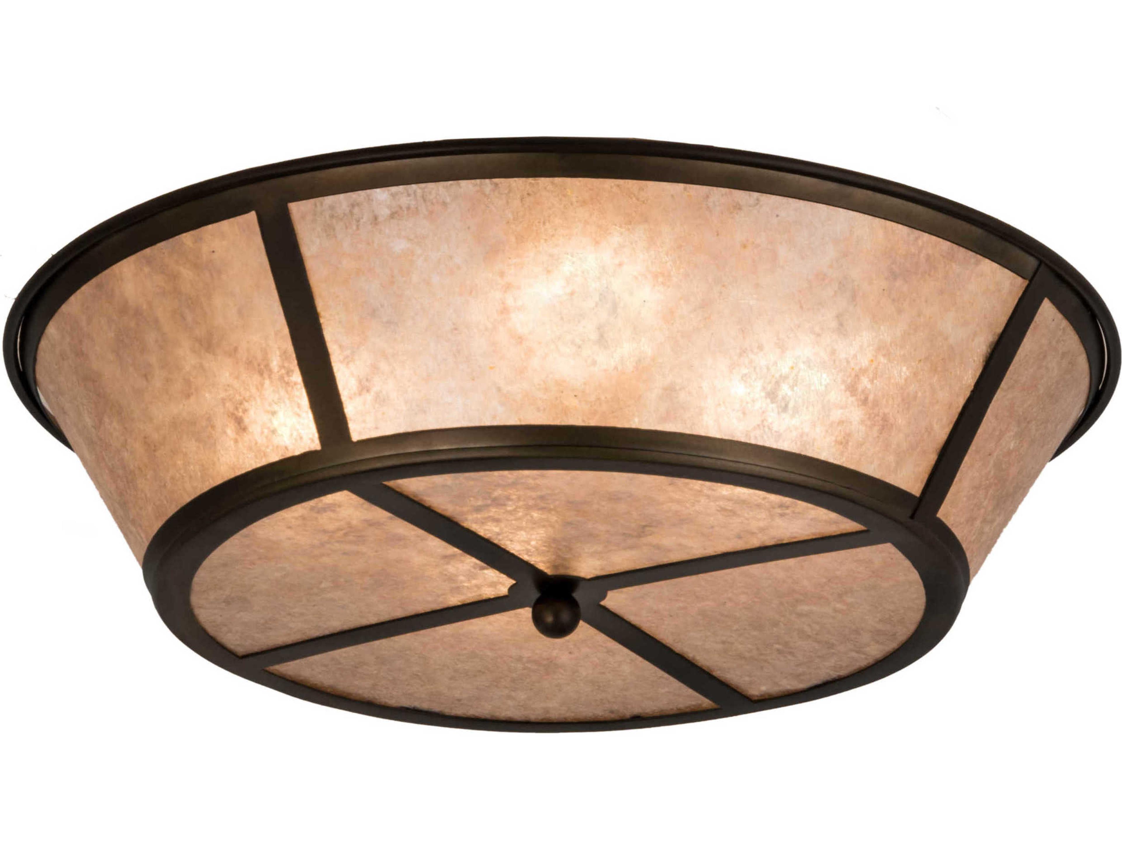 Meyda 4-Light Copper Glass Bowl Geometric Flush Mount