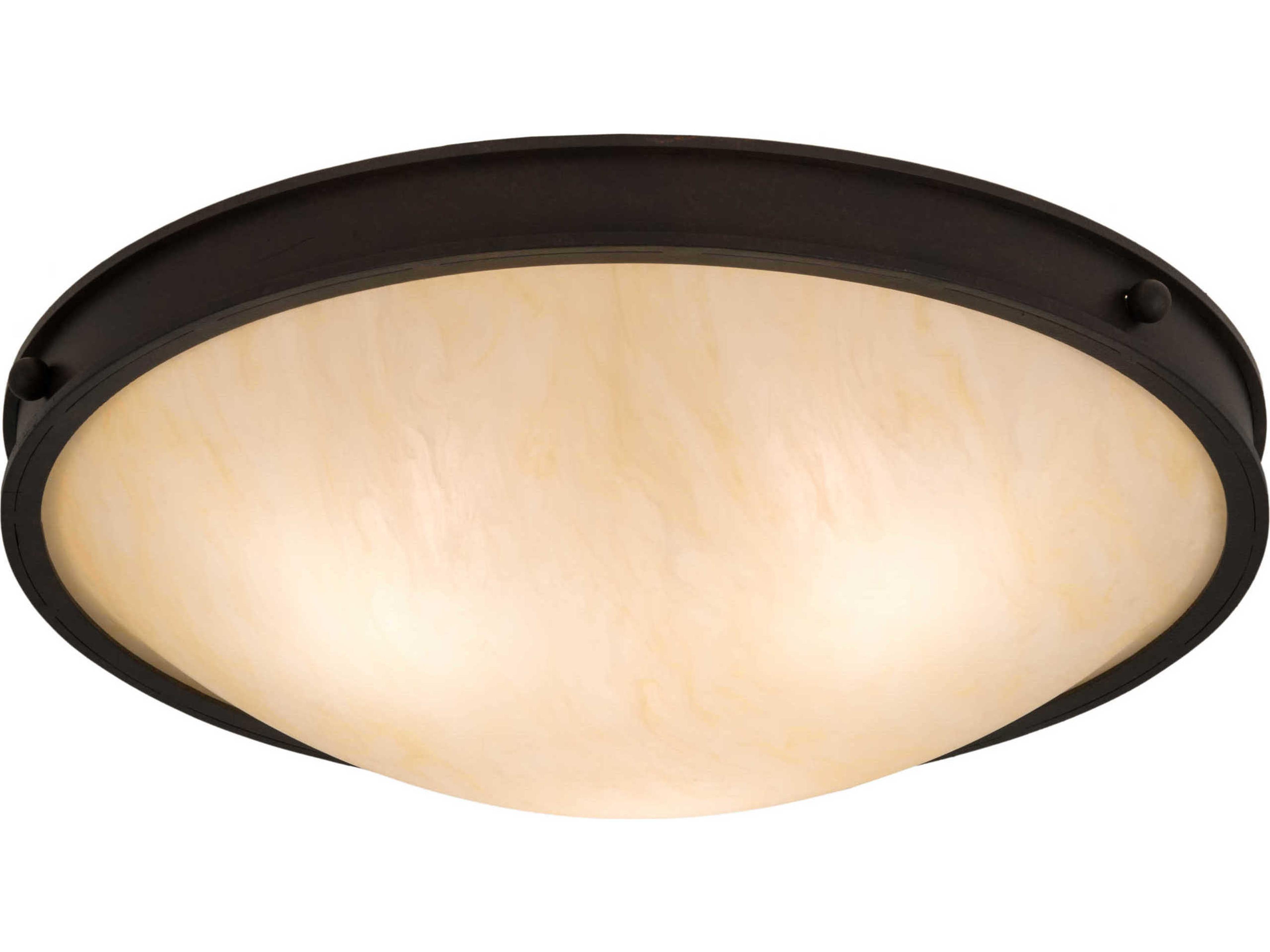 3-Light Bronze Glass Bowl Flush Mount