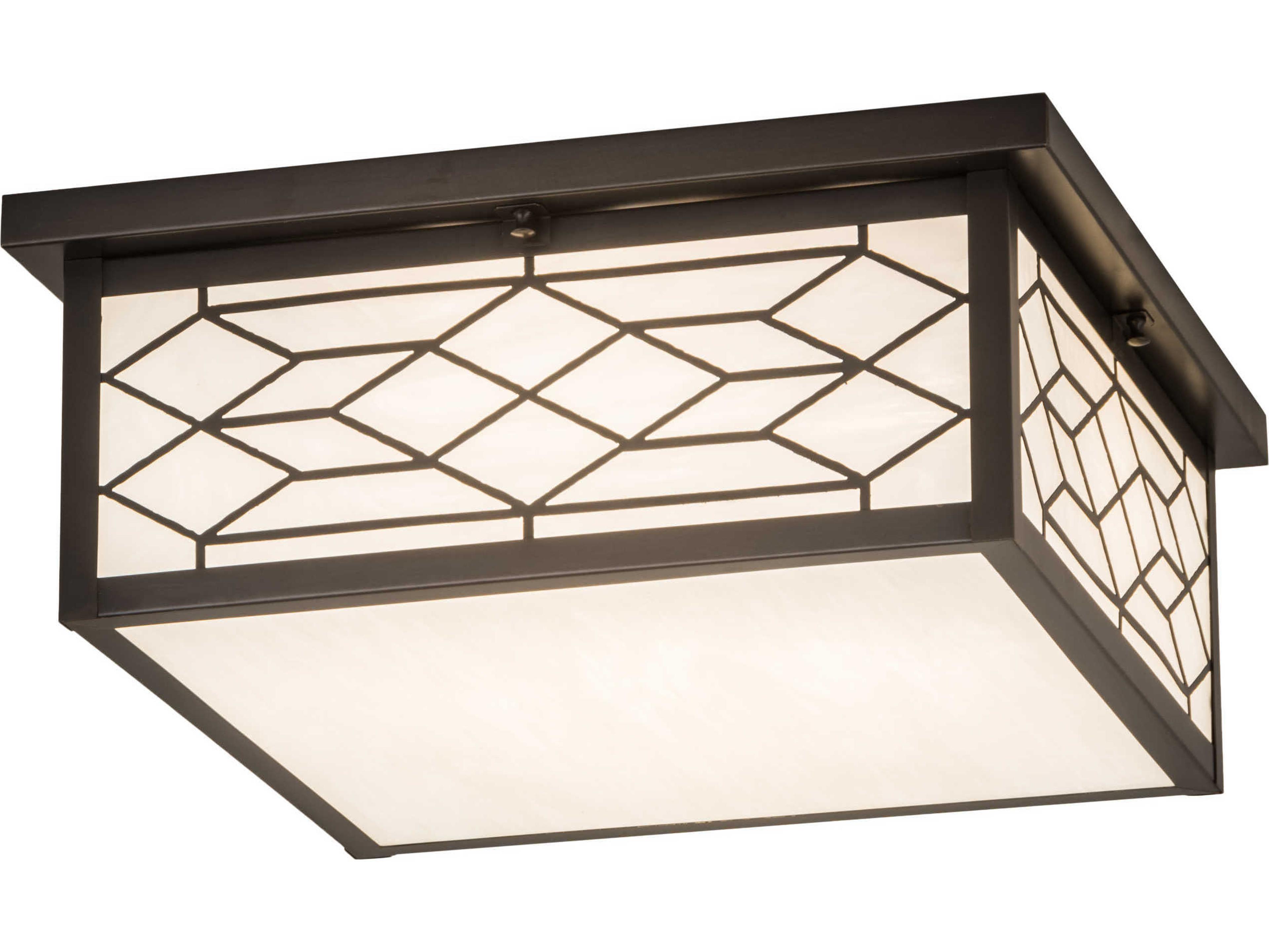 4-Light Brown Glass Geometric Flush Mount