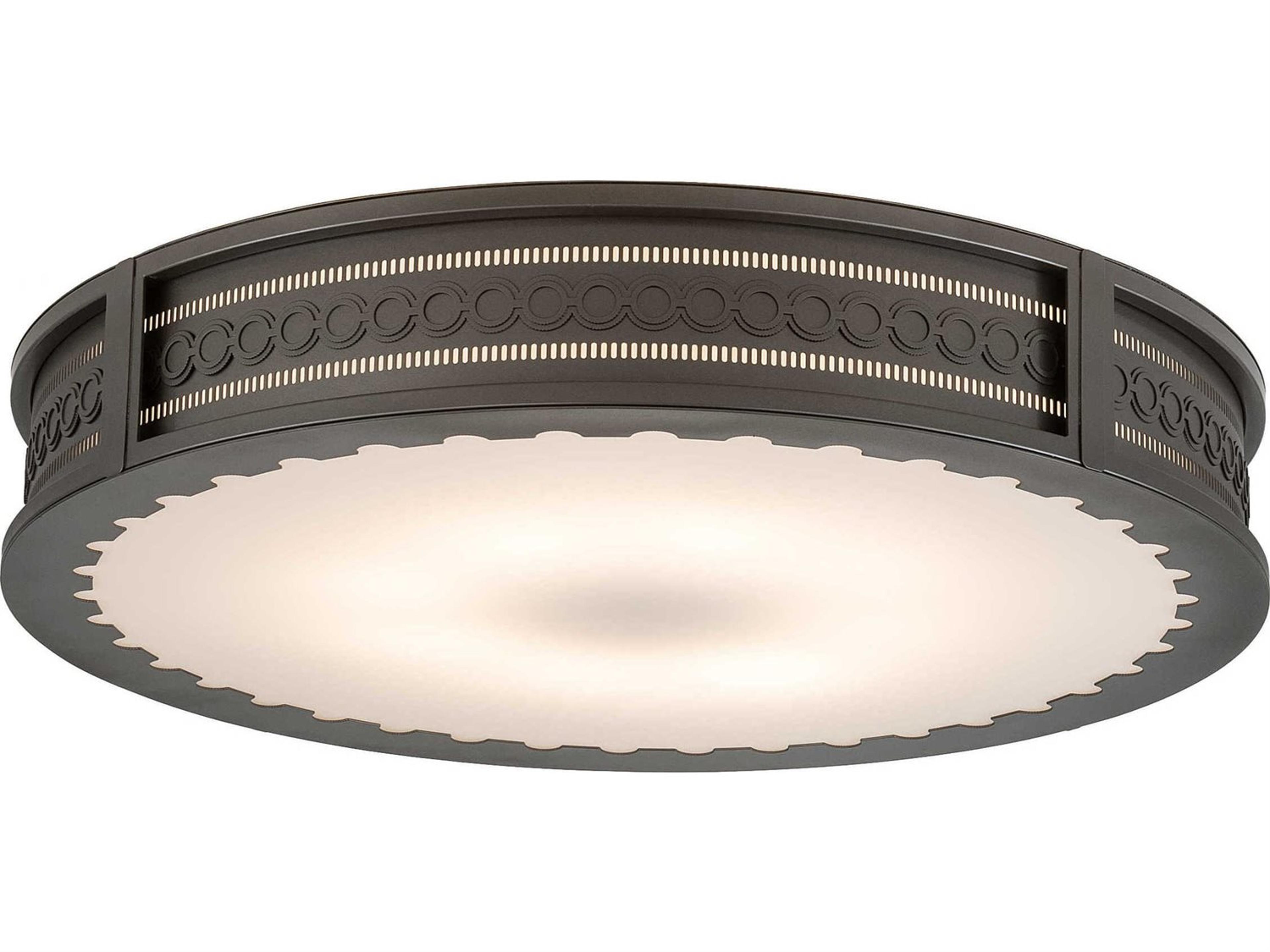 8-Light Steel Glass Drum Flush Mount