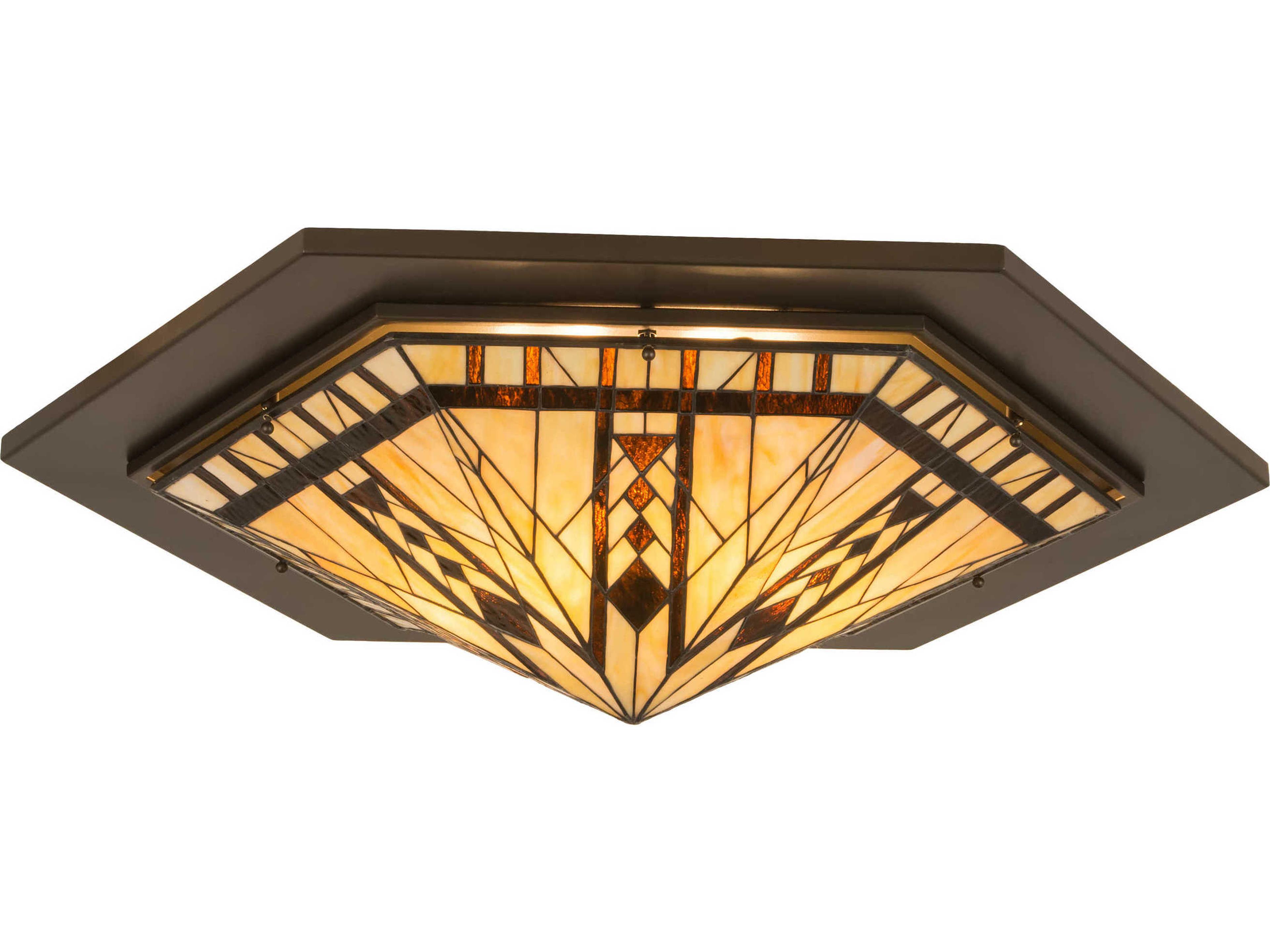 6-Light Bronze Glass LED Flush Mount