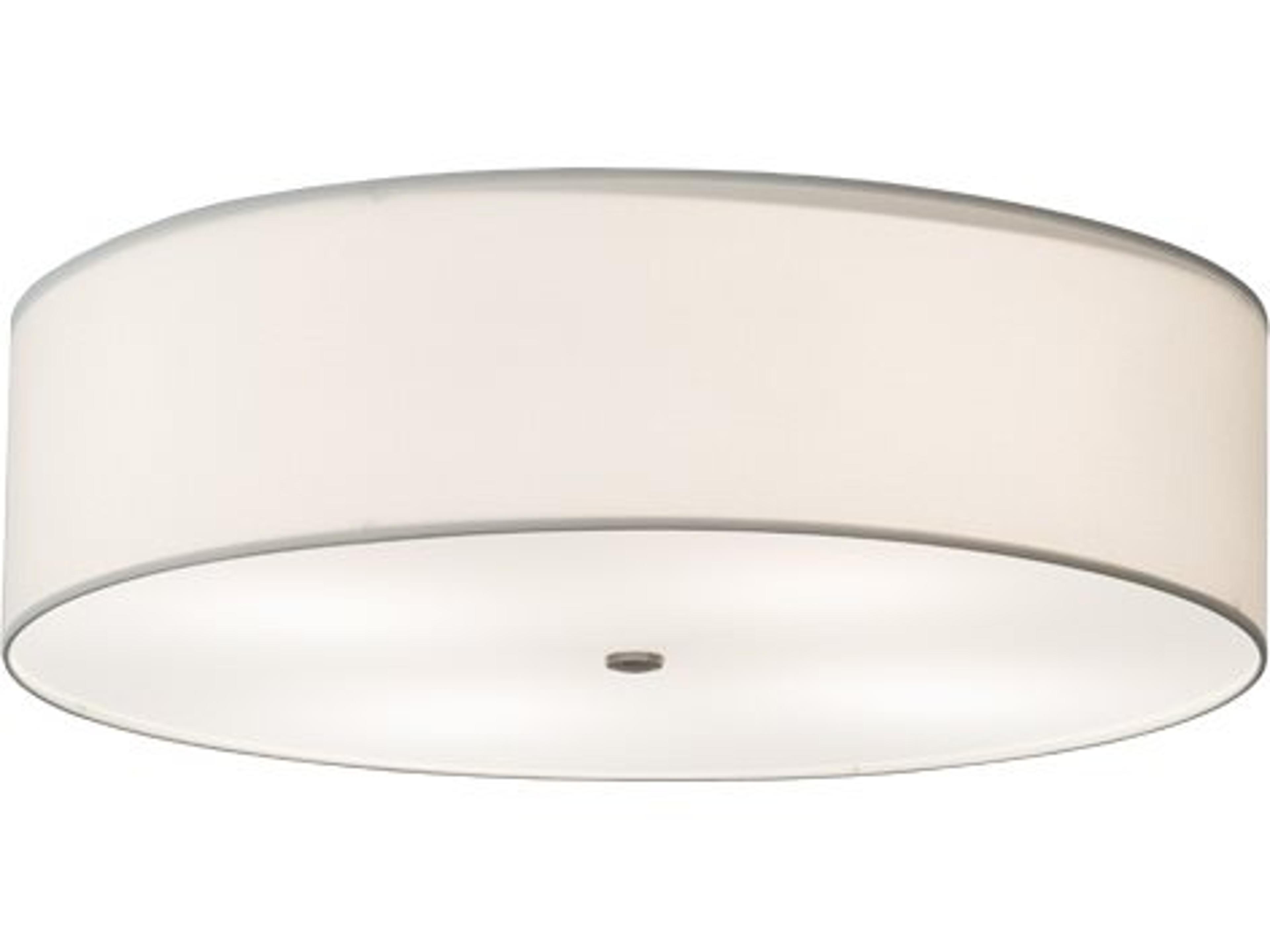 4-Light Nickel Glass Flush Mount