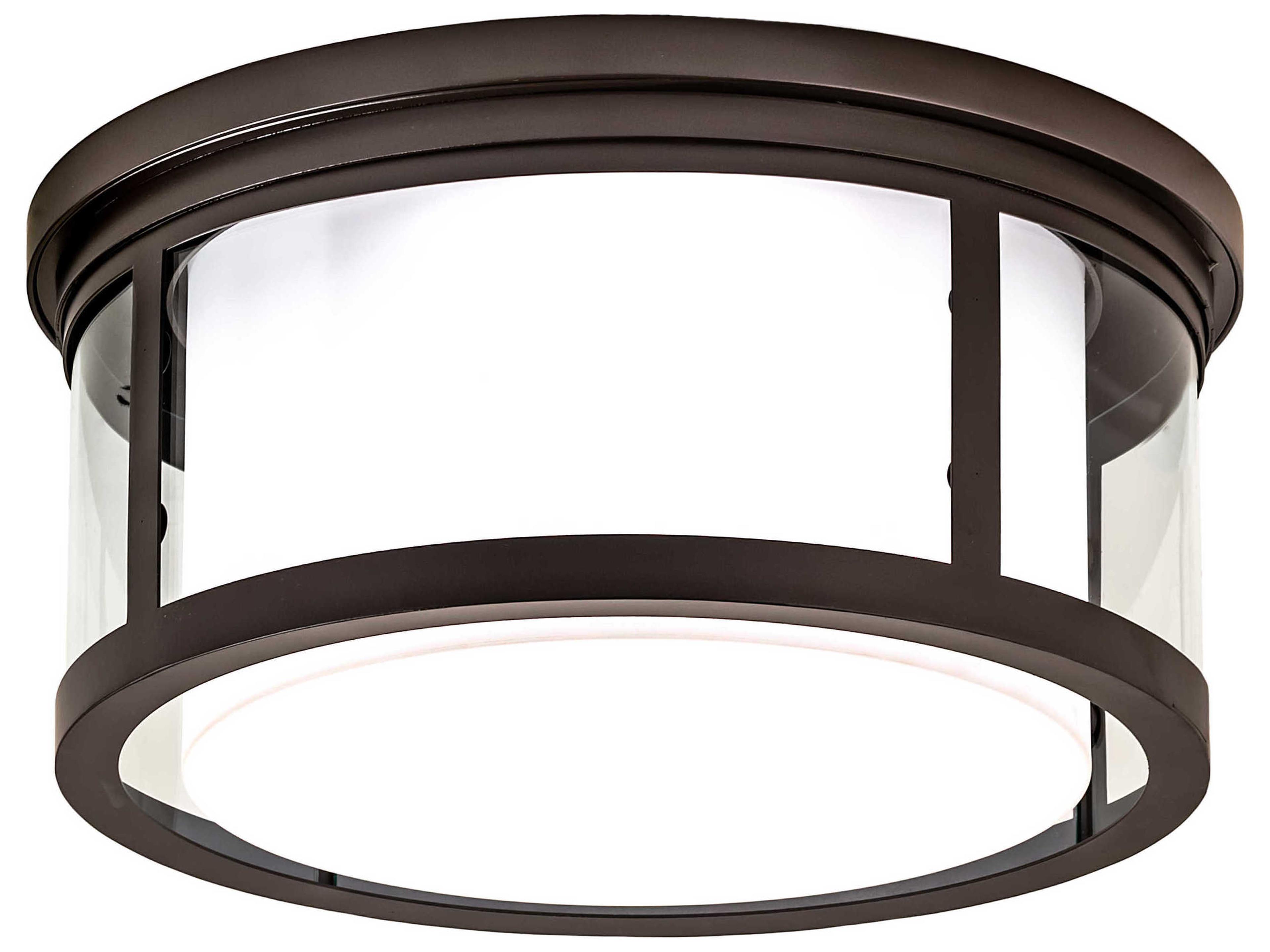 3-Light Bronze Glass LED Flush Mount