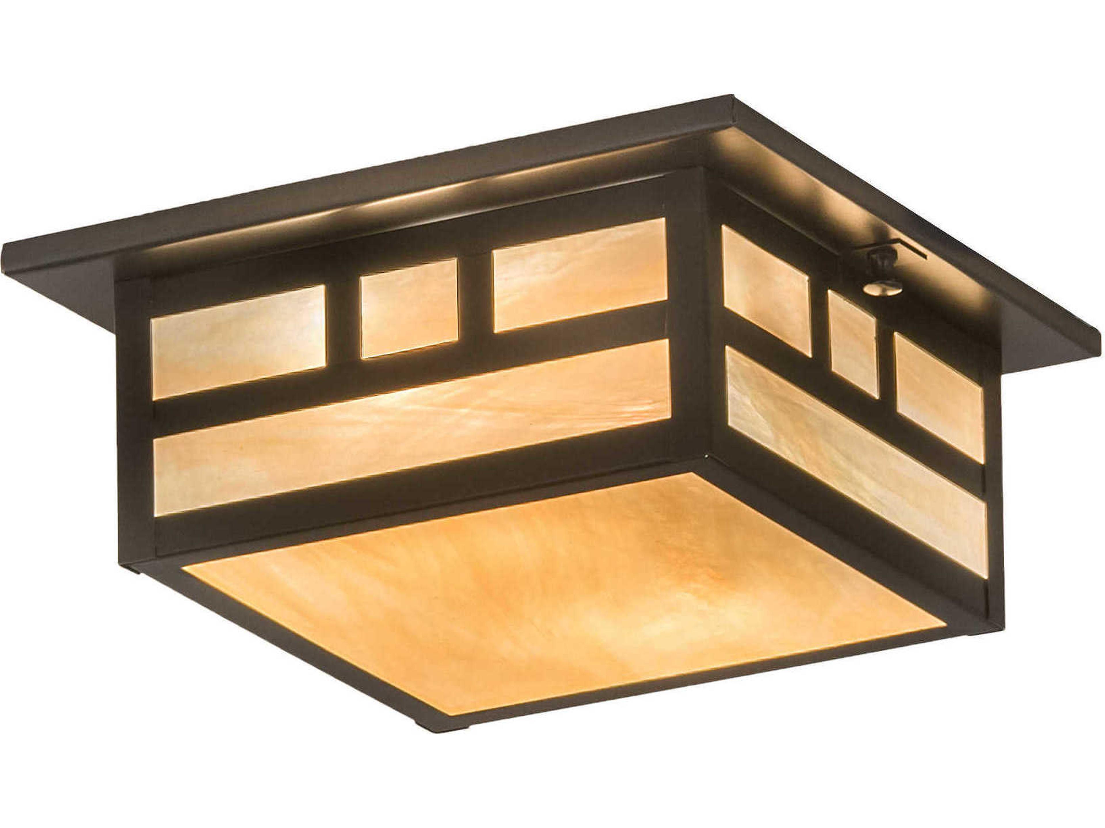 Meyda 2-Light Brown Flush Mount