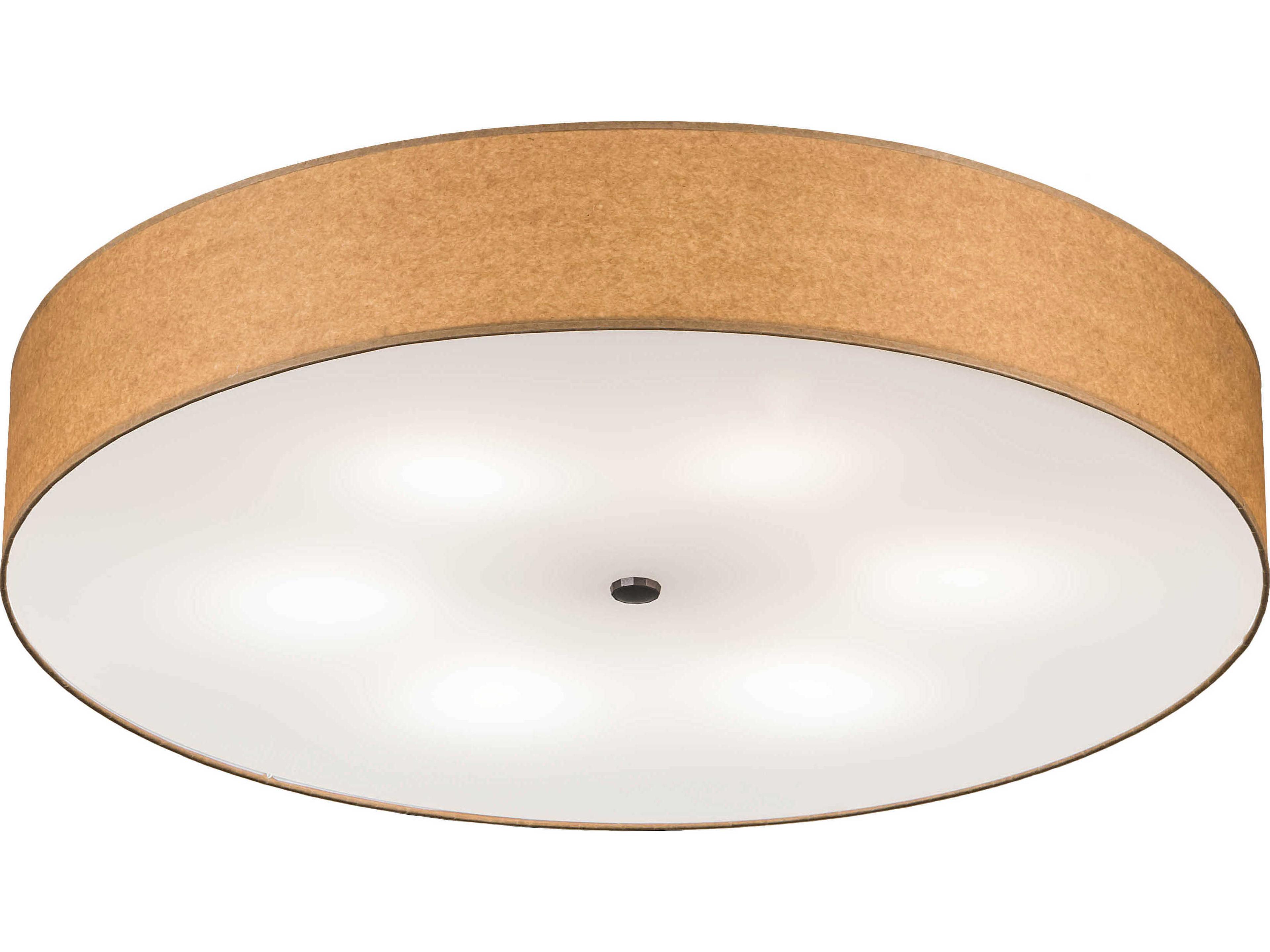 6-Light Off White Drum Flush Mount