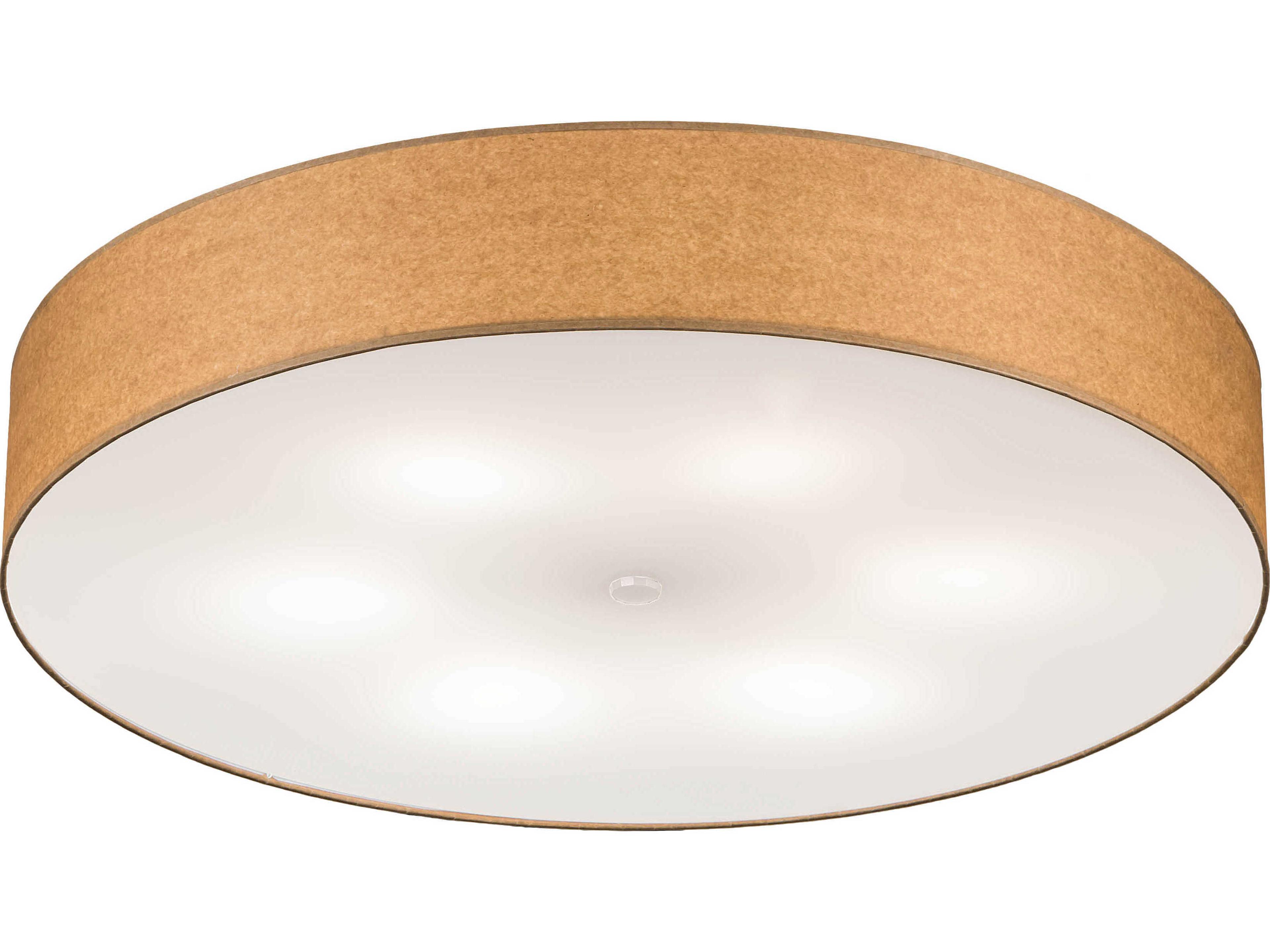 6-Light Off White Drum Flush Mount