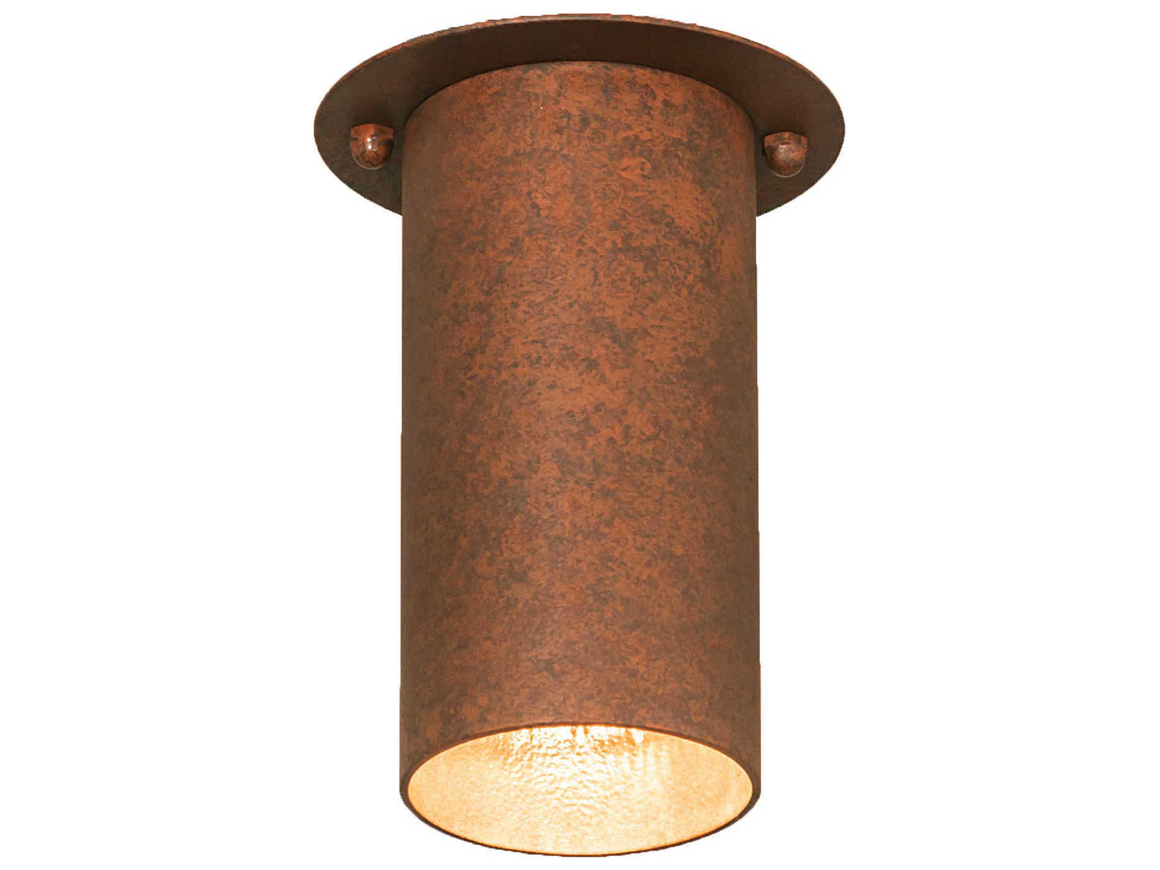 2-Light Brown Cylinder Flush Mount
