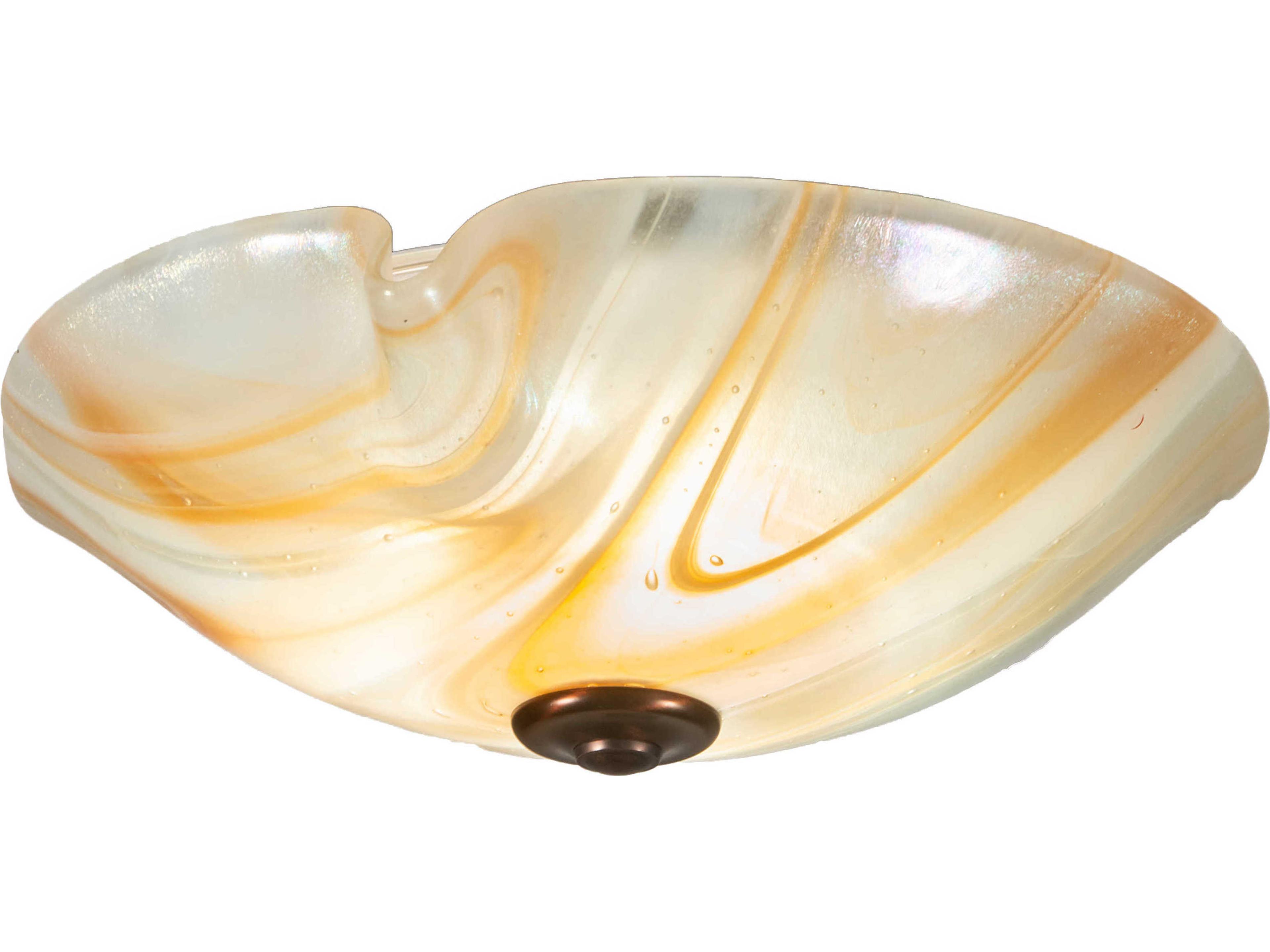 Baroque 1-Light White Peach Yellow Glass LED Bowl Flush Mount