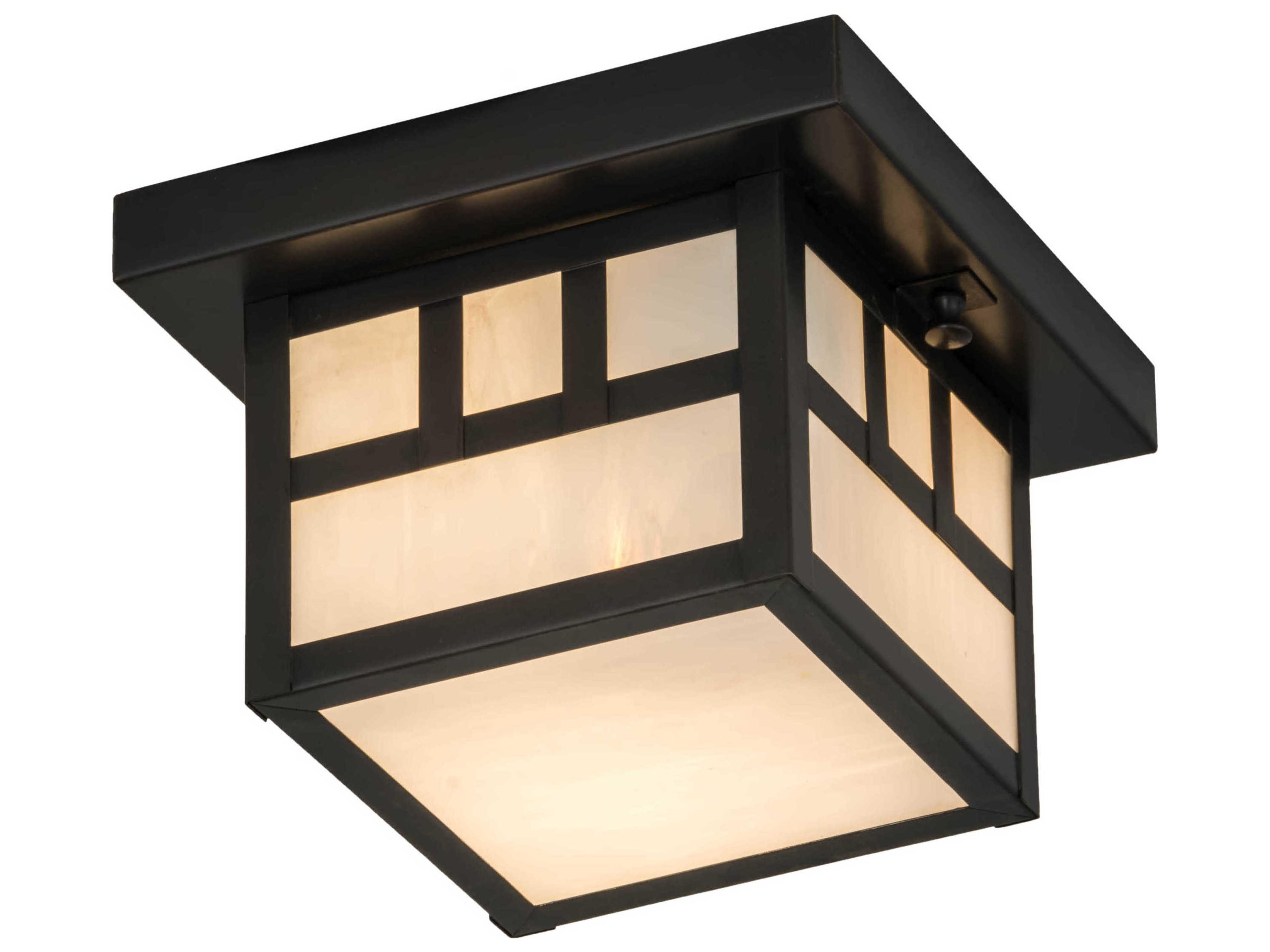 Meyda 1-Light Brown Glass Geometric Flush Mount