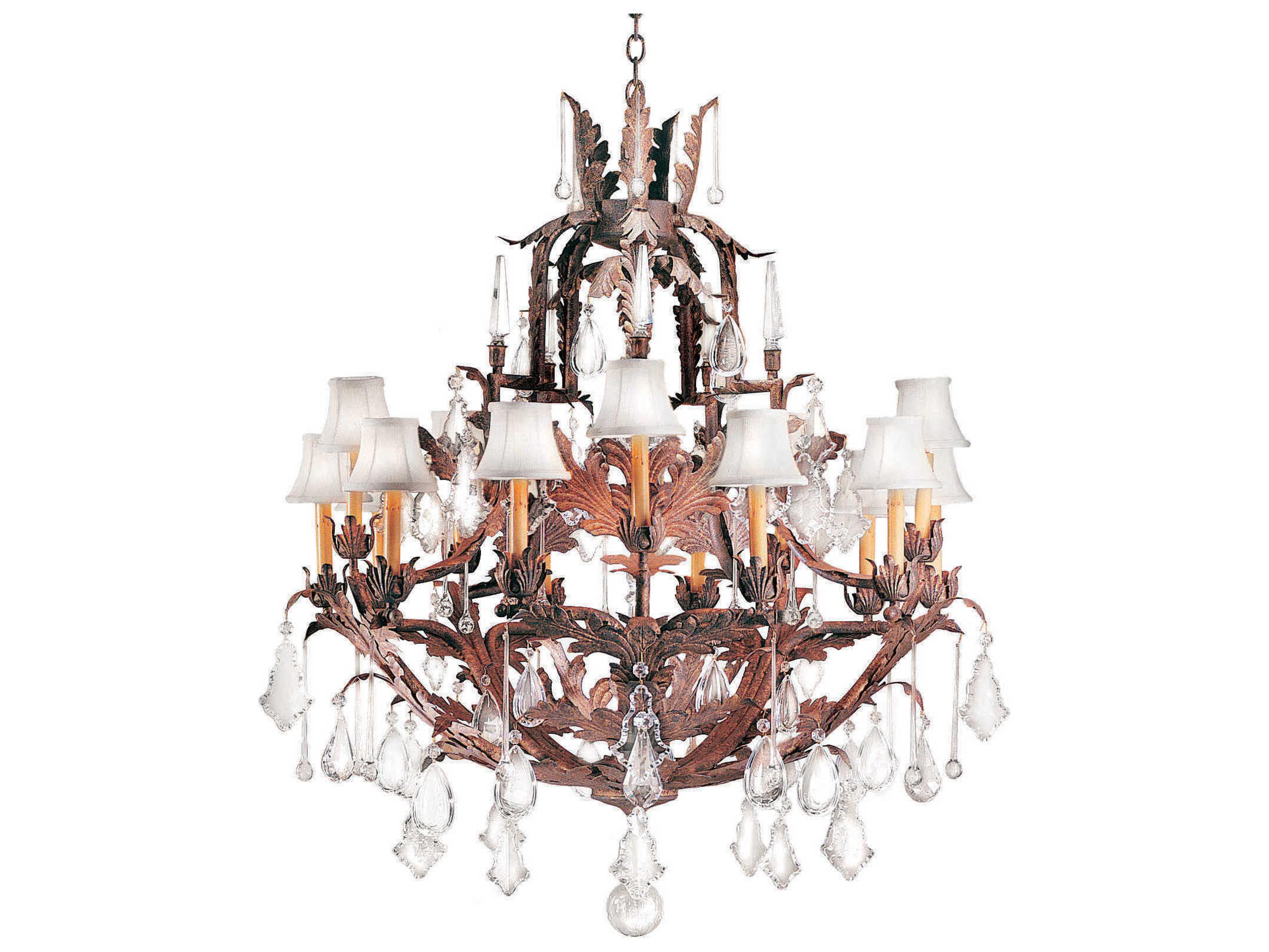 French Baroque 16-Light6-Light Pompeii Gold Crystal Empire Chandelier