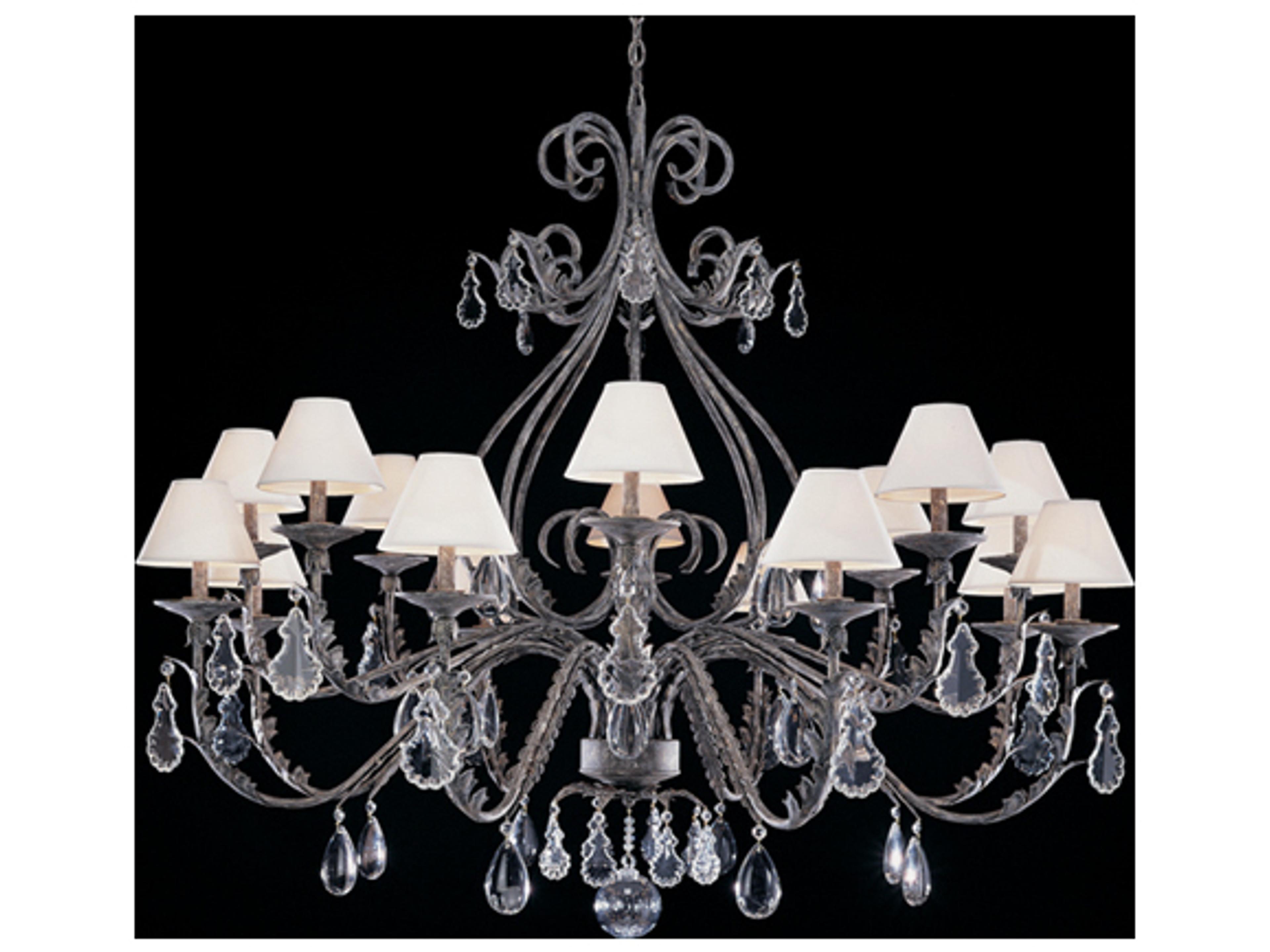 French Elegance 16-Light6-Light Antique Silver Brown Crystal Candelabra Empire Chandelier
