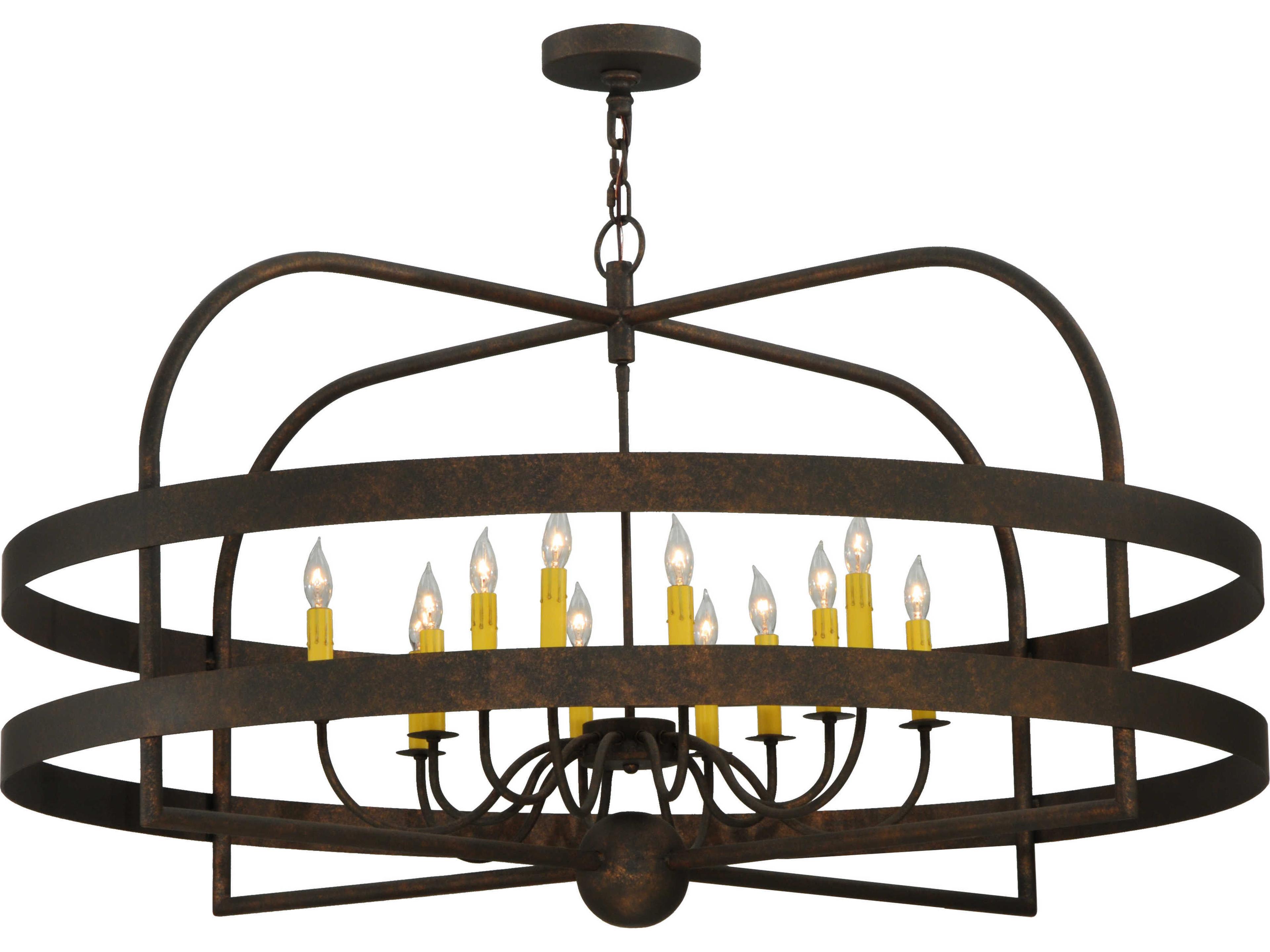 Aldari 12-Light Brass Candelabra Geometric Chandelier