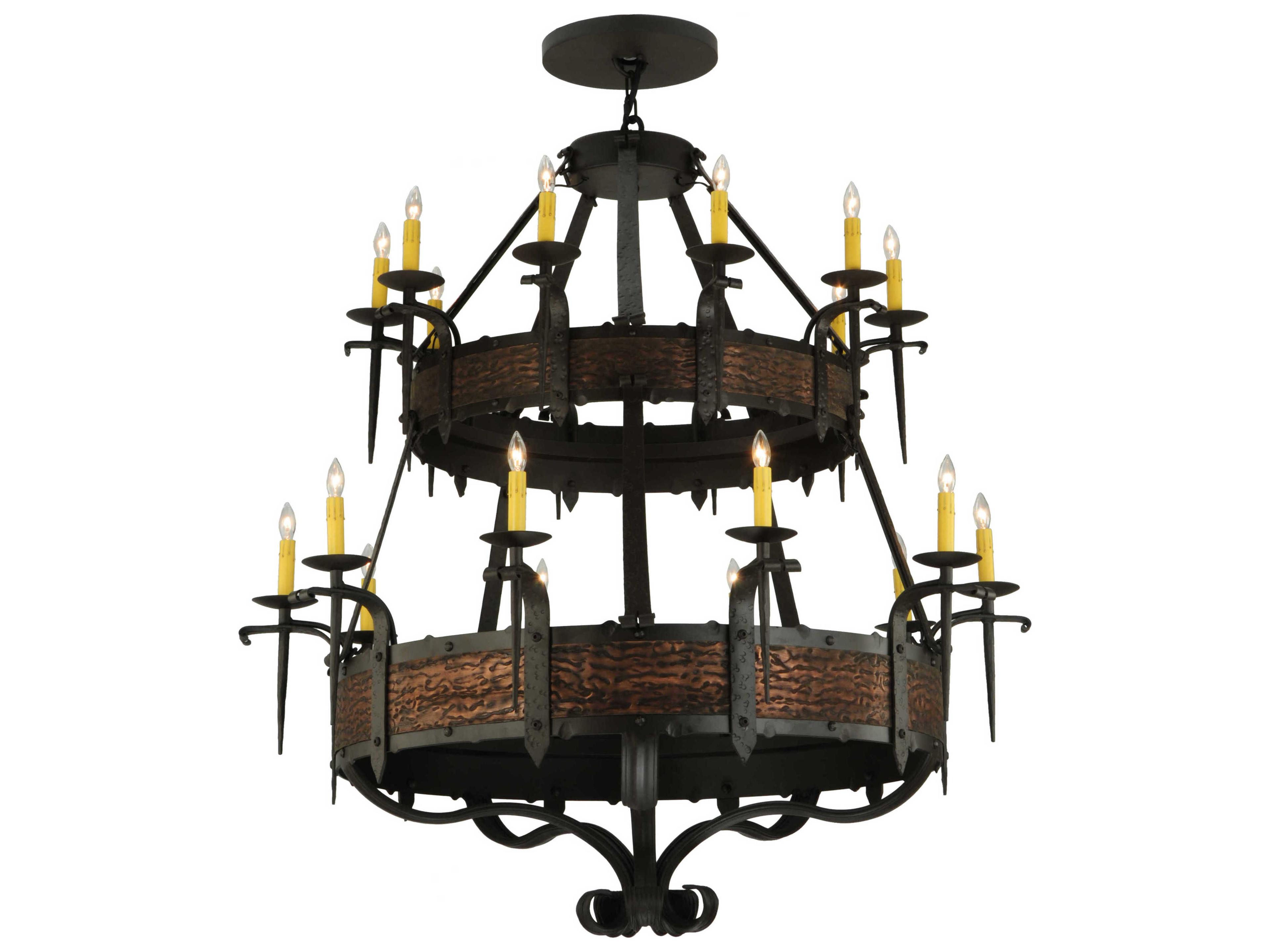 Costello 1-Light Bronze Candelabra Tiered Chandelier