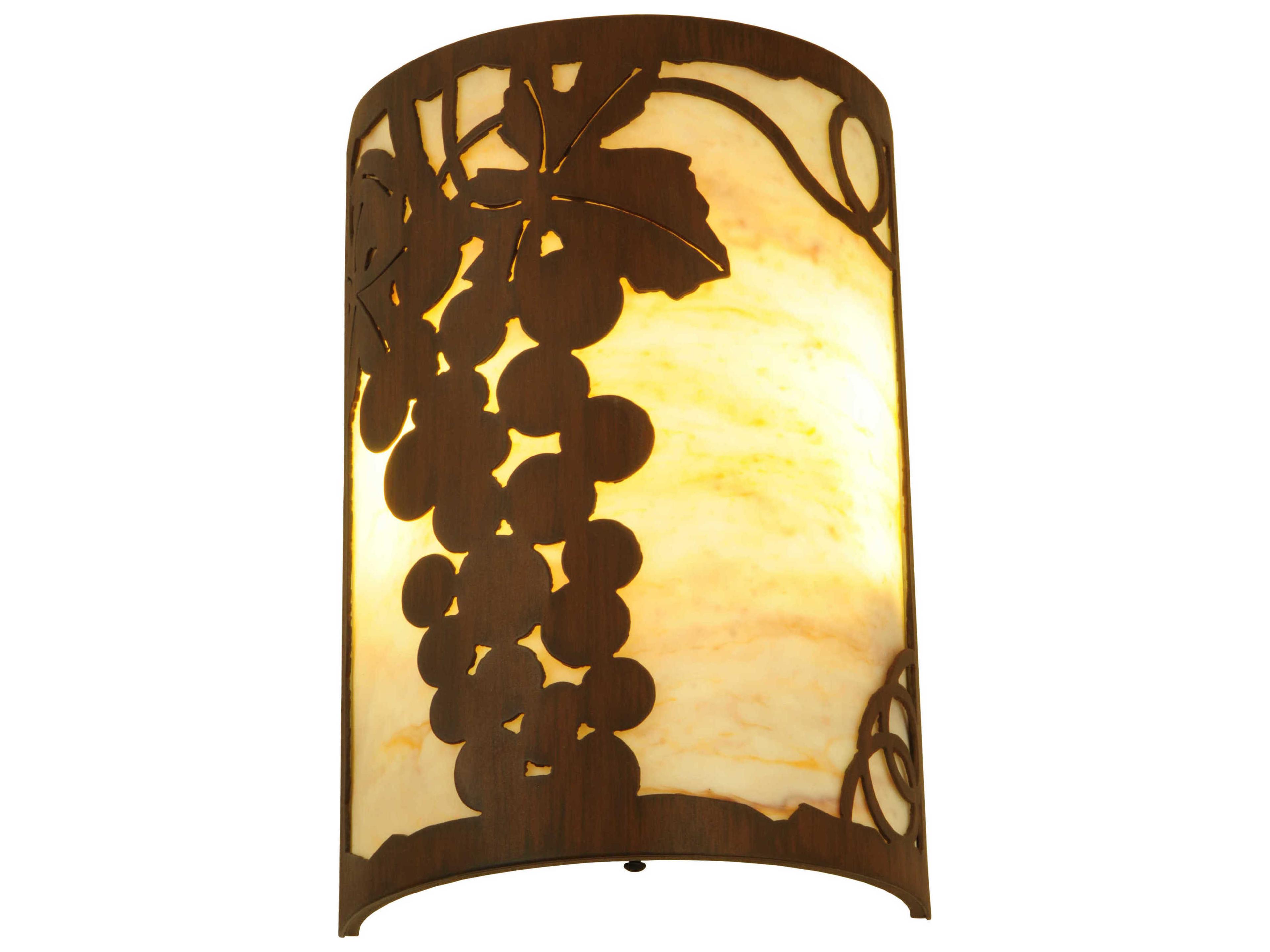 Grape Ivy 2-Light Ruby Chocolate Beige Brown Wall Sconce