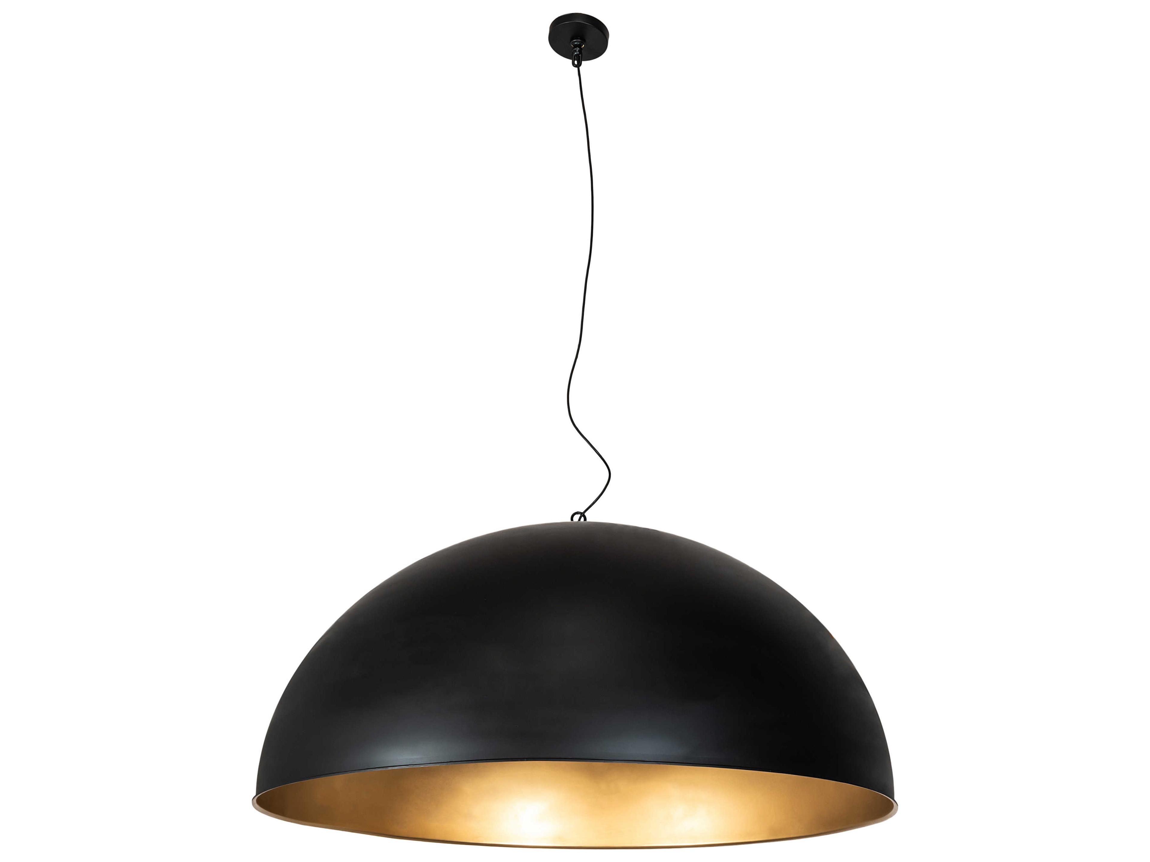 Gravity 1-Light Matte Black Gold LED Bowl Pendant
