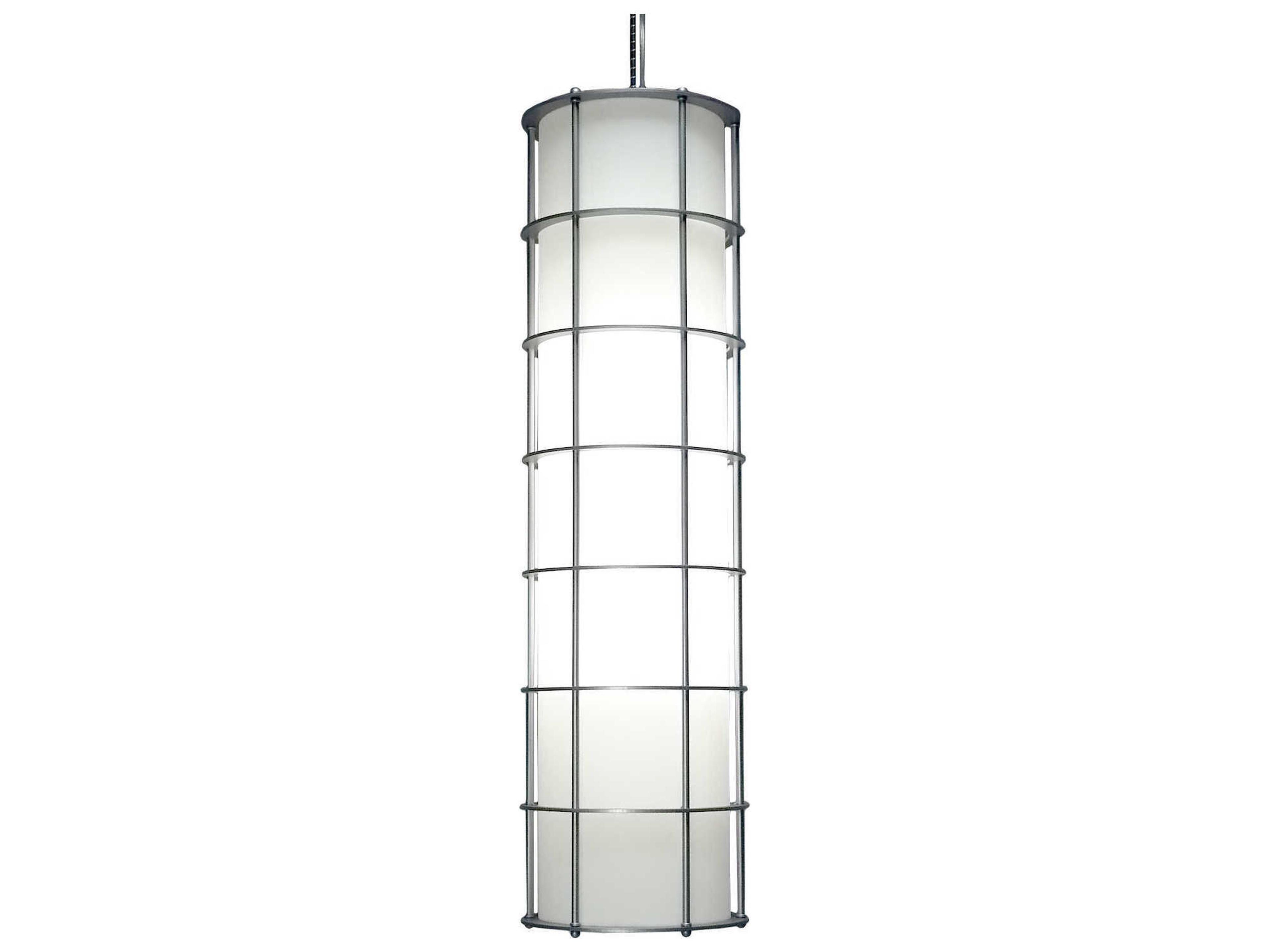 Hallette 2-Light Pewter Cylinder Mini Pendant