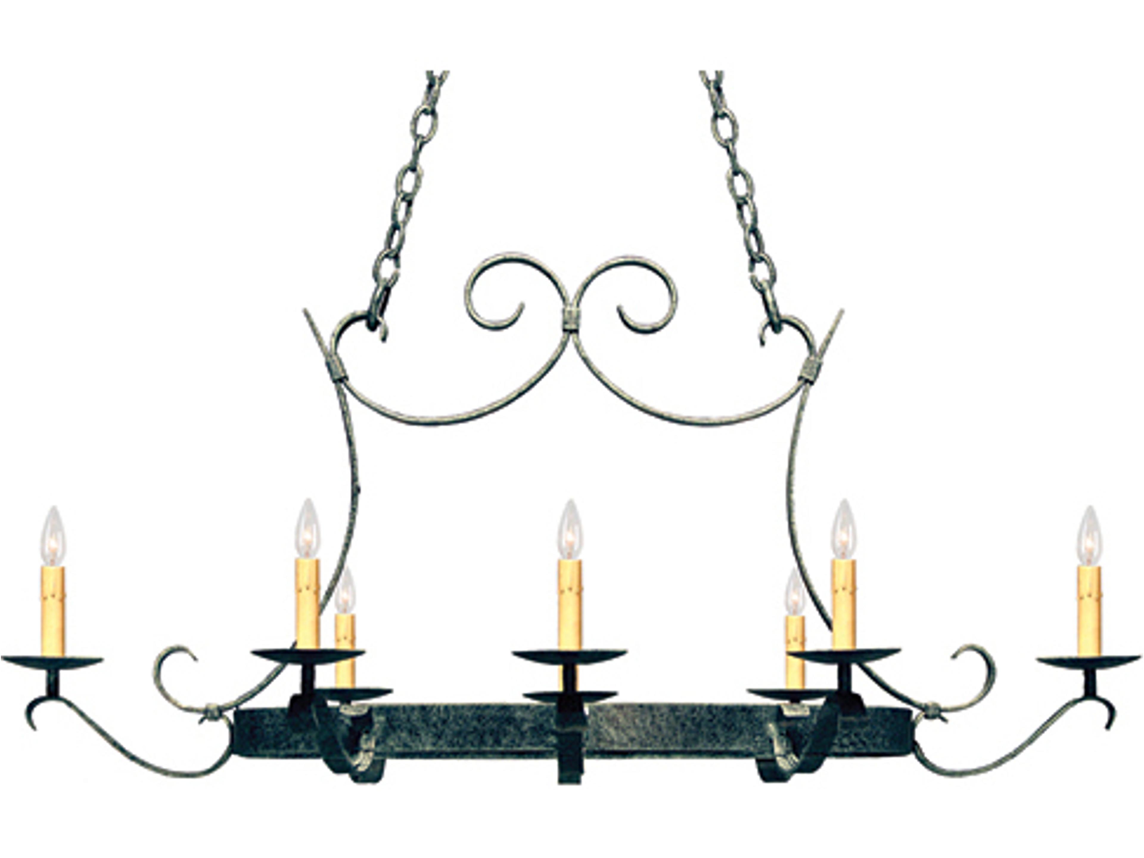 Handforged 8-Light Graphite Pewter Island Pendant