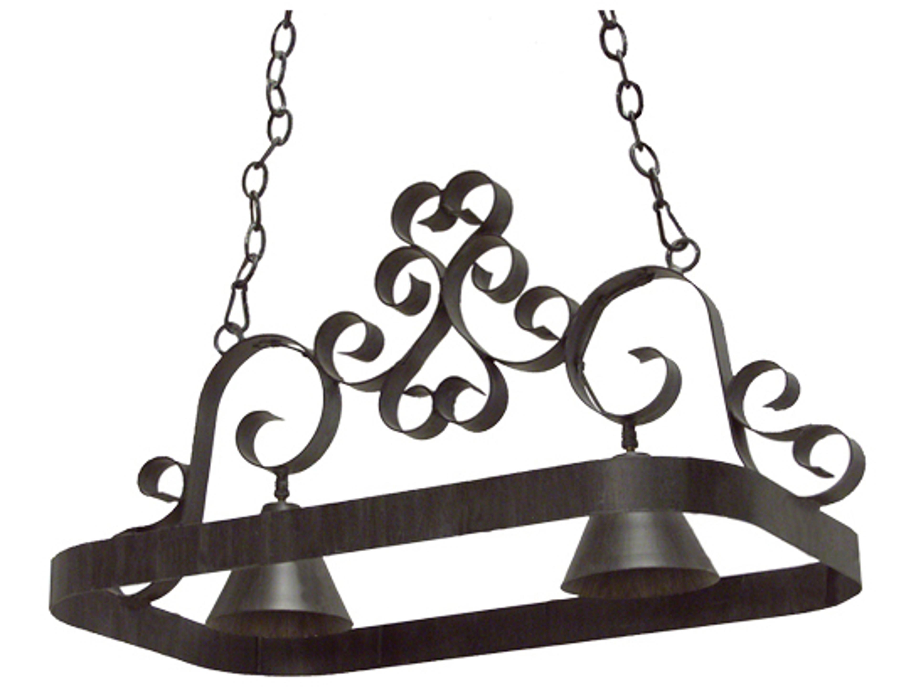 Hayley 2-Light Blackwash Bell Island Pendant
