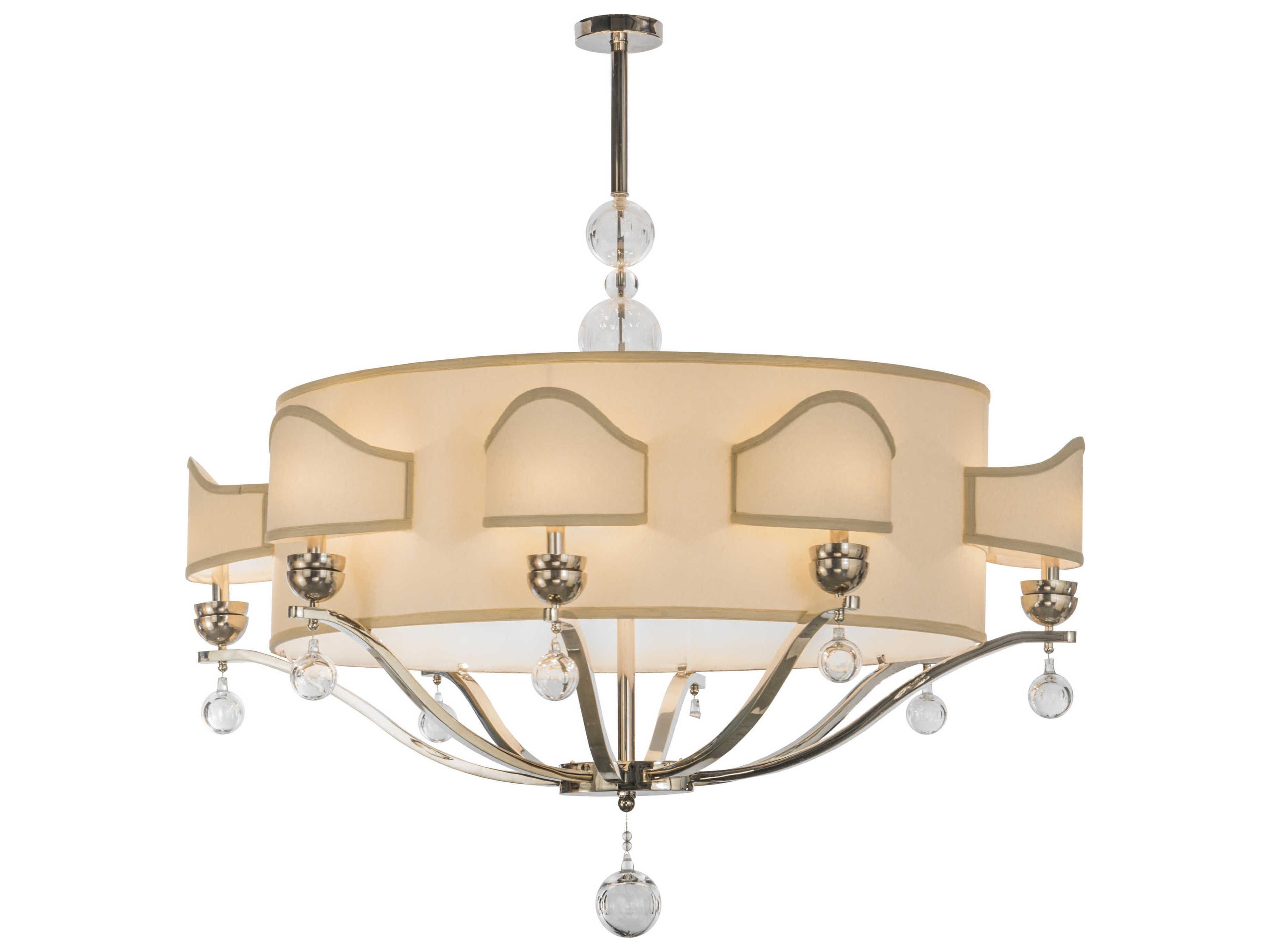 Helena Polished Nickel Crystal Drum Semi Flush Mount