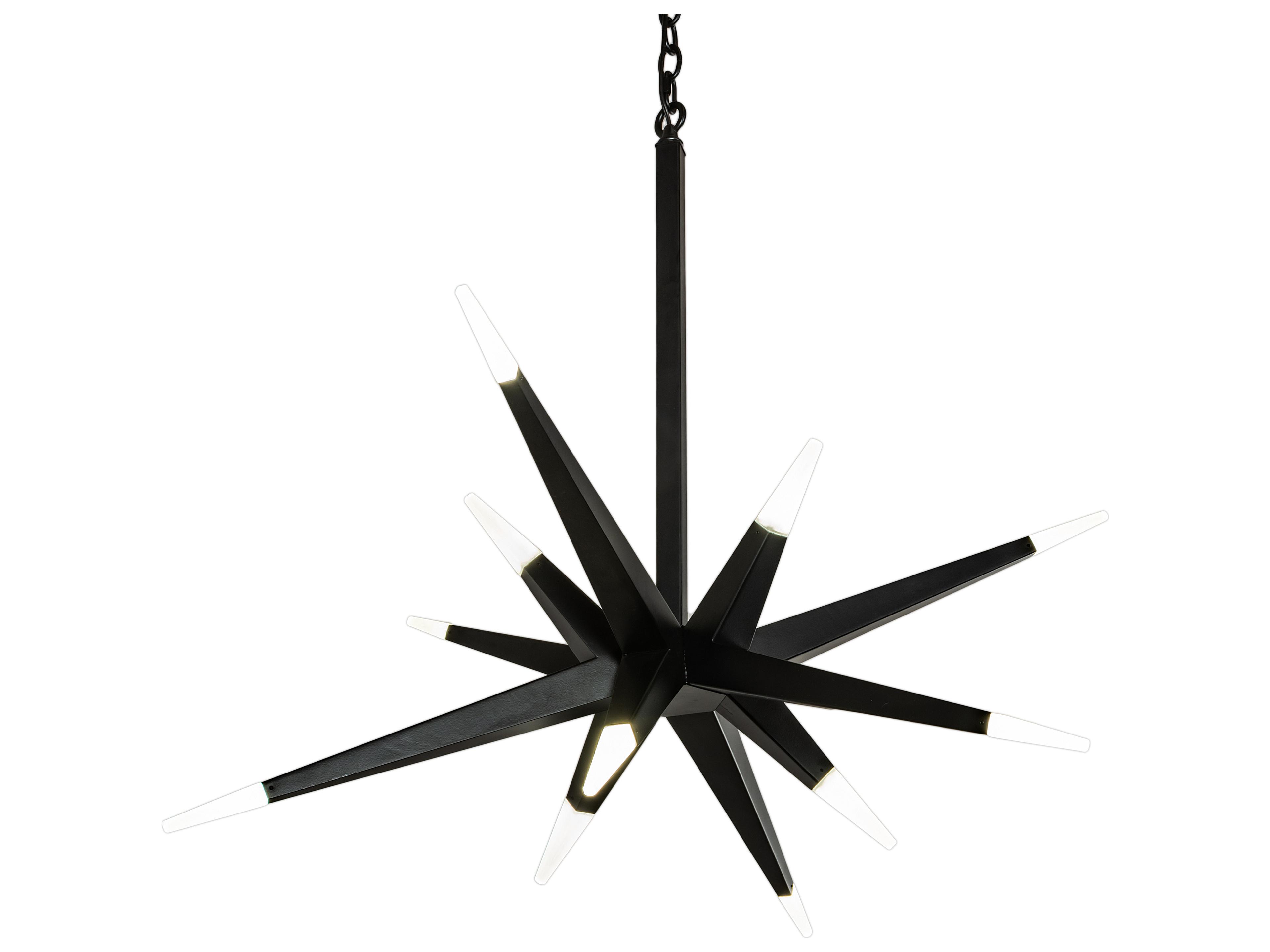 Hickory Treasures 12-Light Black Frost White LED Sputnik Pendant