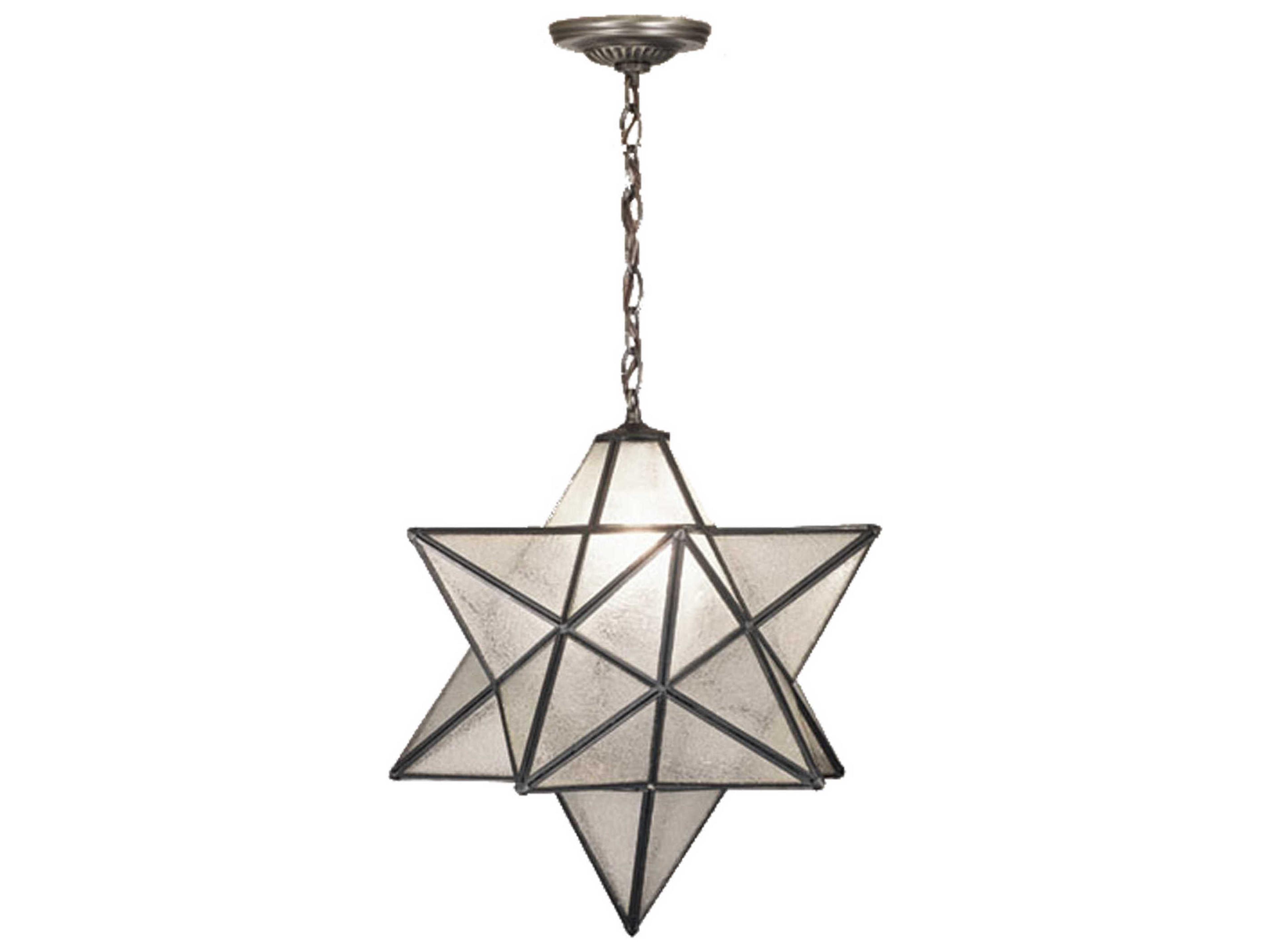 Moravian Star 1-Light Bronze Glass Geometric Pendant