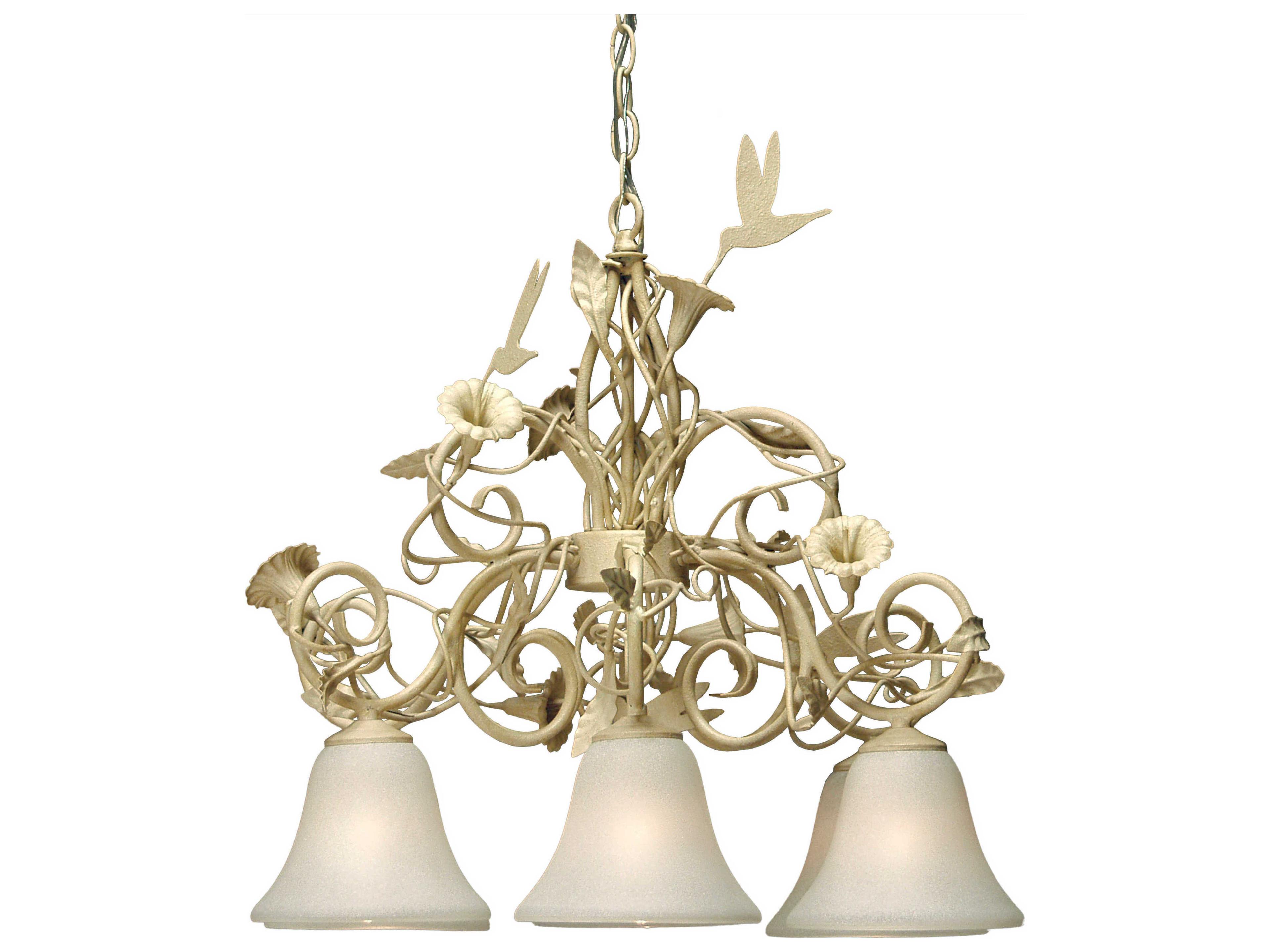 Meyda Hummingbird 6-Light Cameo White Bell Chandelier
