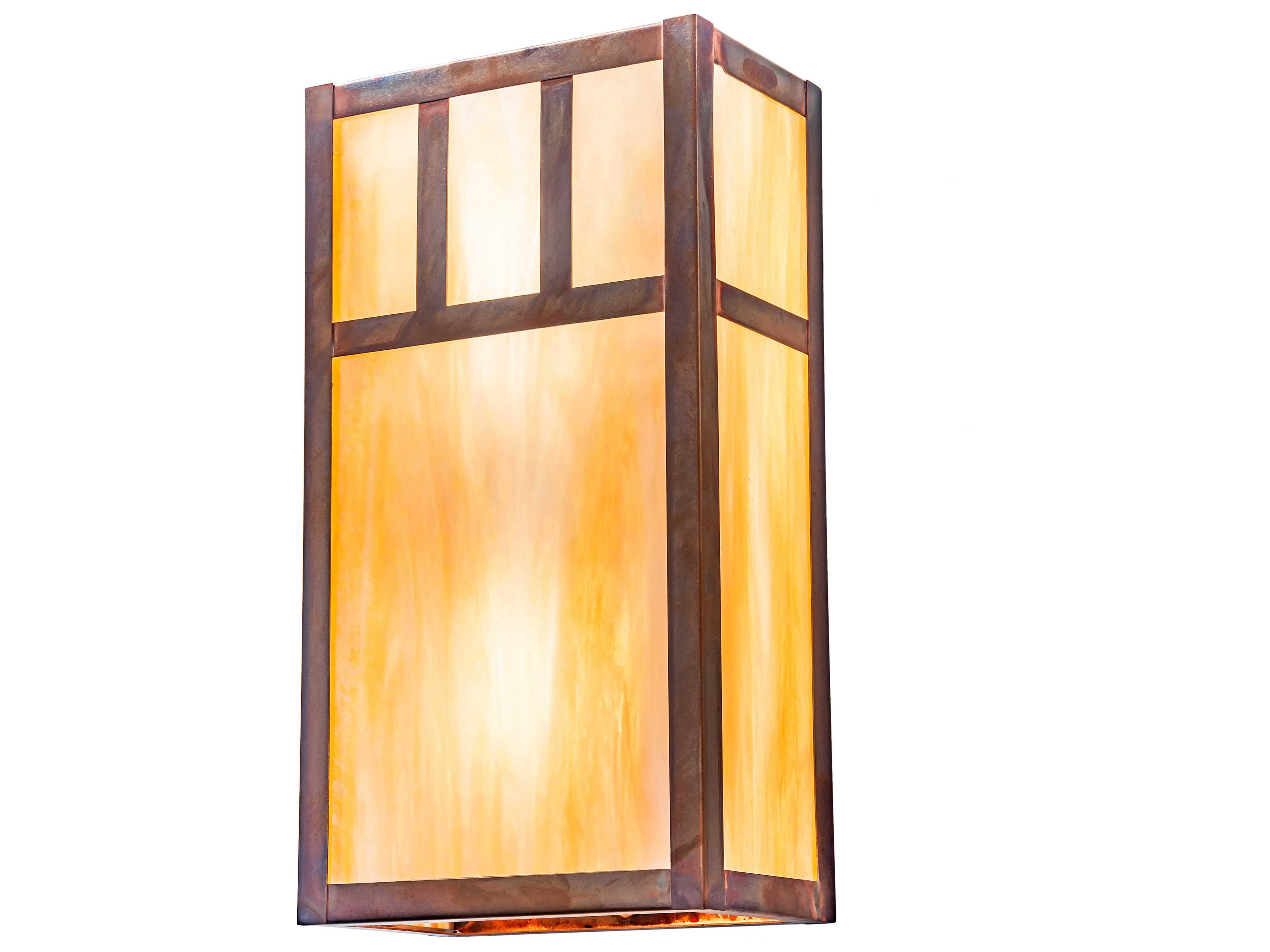Hyde Park 2-Light Vintage Copper Off White Glass Wall Sconce