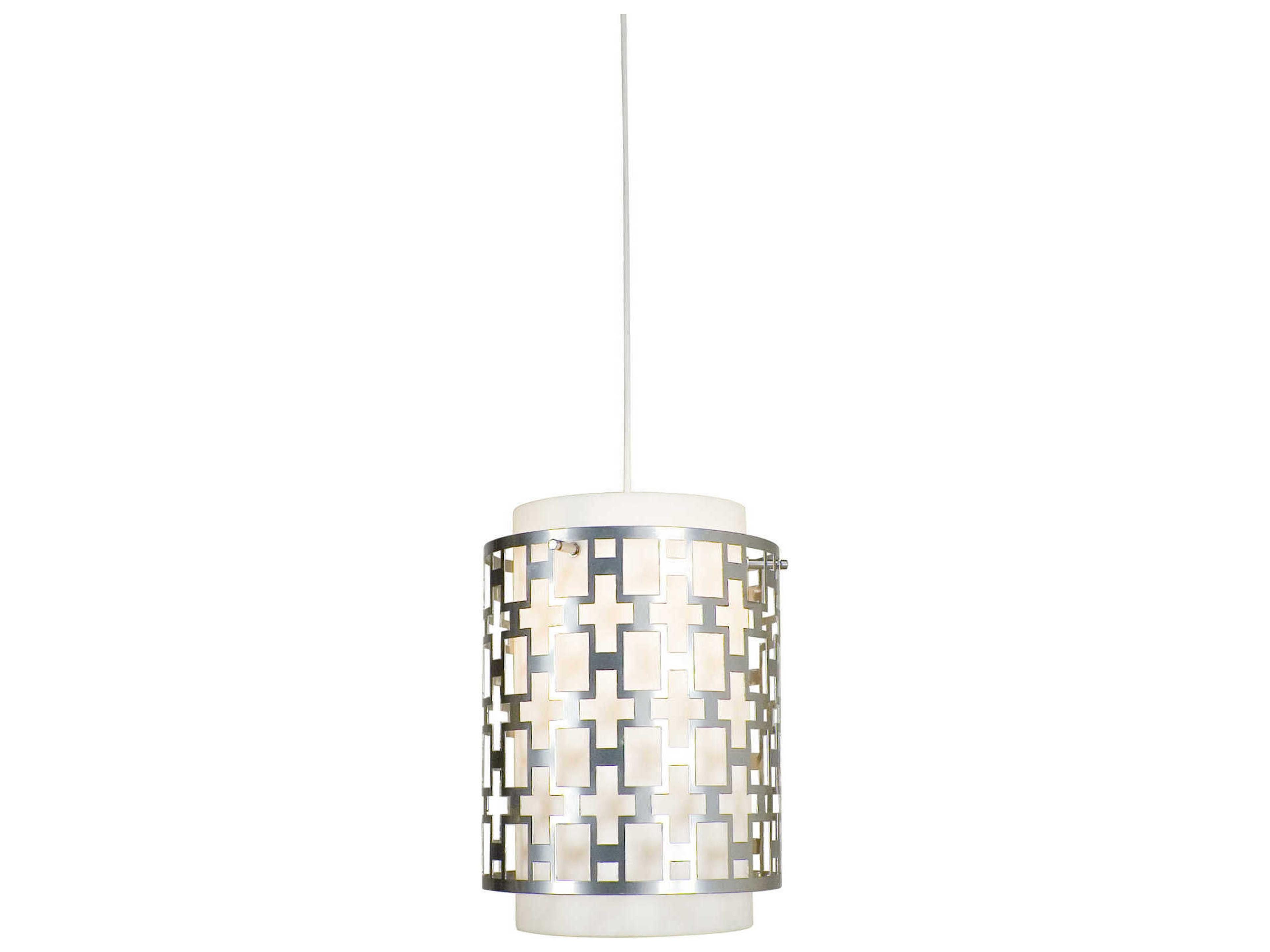 Icarus 1-Light Nickel White Cylinder Mini Pendant