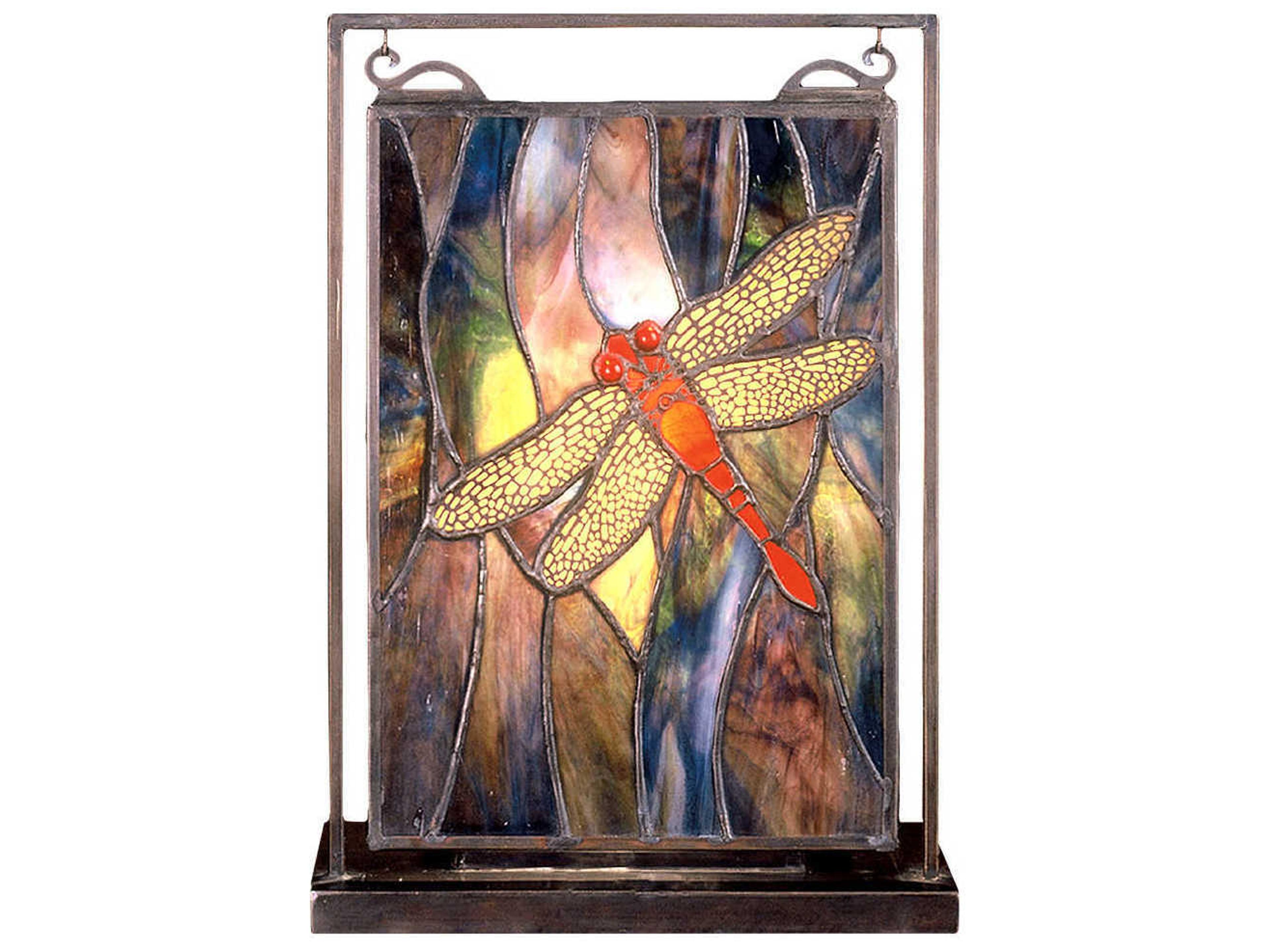 Dragonfly Lighted Mini Tabletop Window