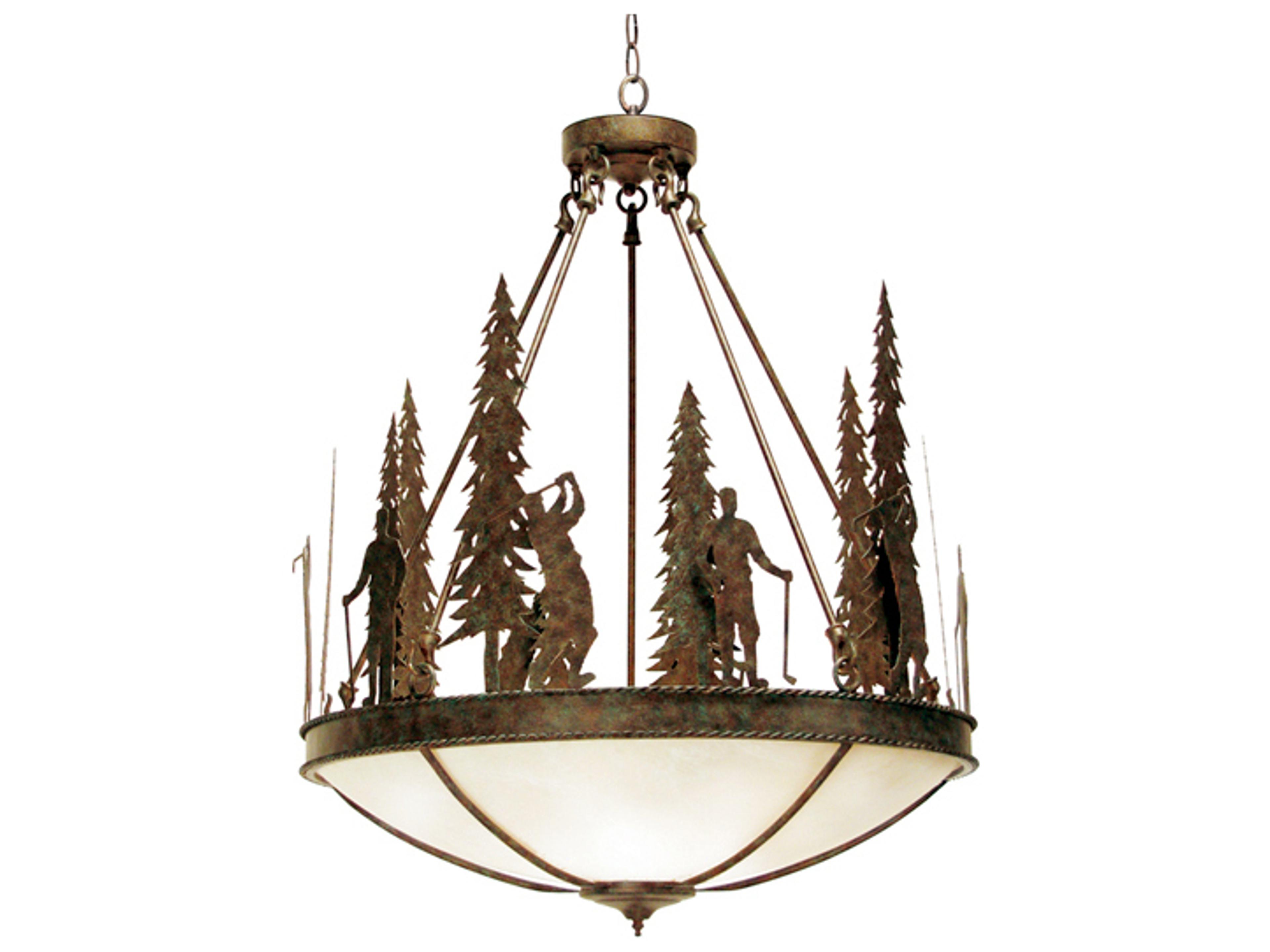 Ironwood 5-Light Organic Rust Brown Bowl Pendant