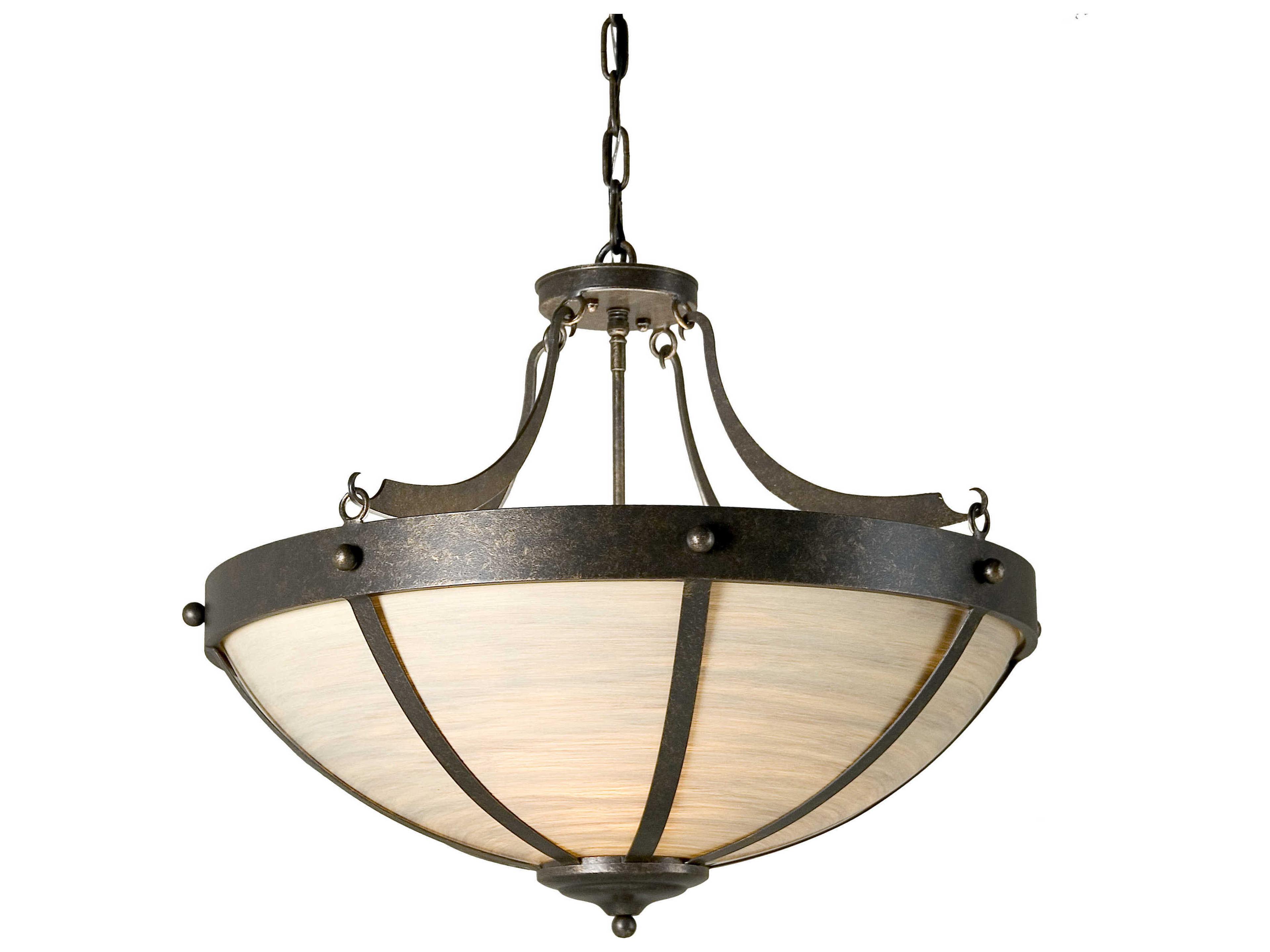Isadore 3-Light Brown Bowl Pendant