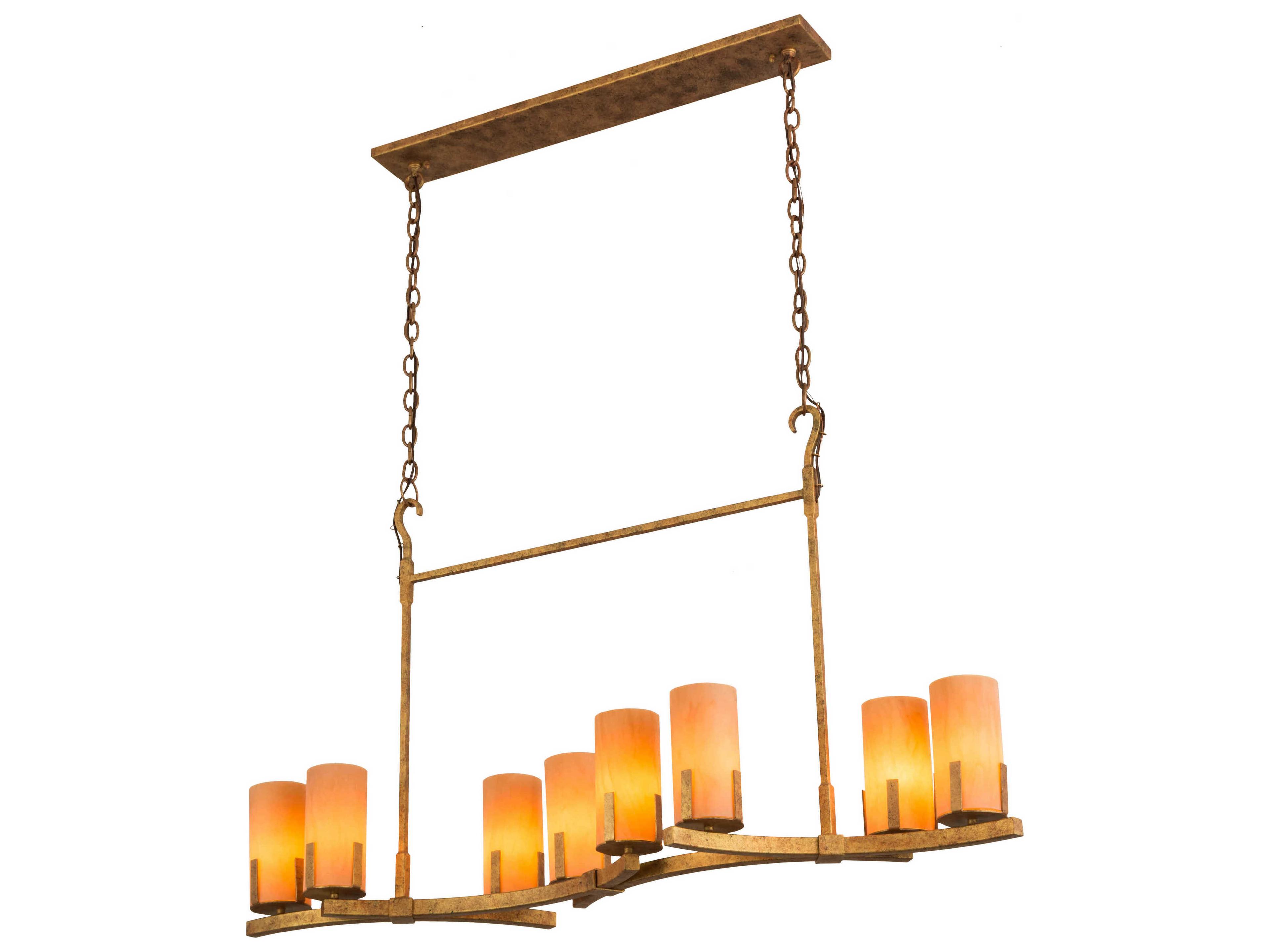 Cero 8-Light Gold Cylinder Island Pendant