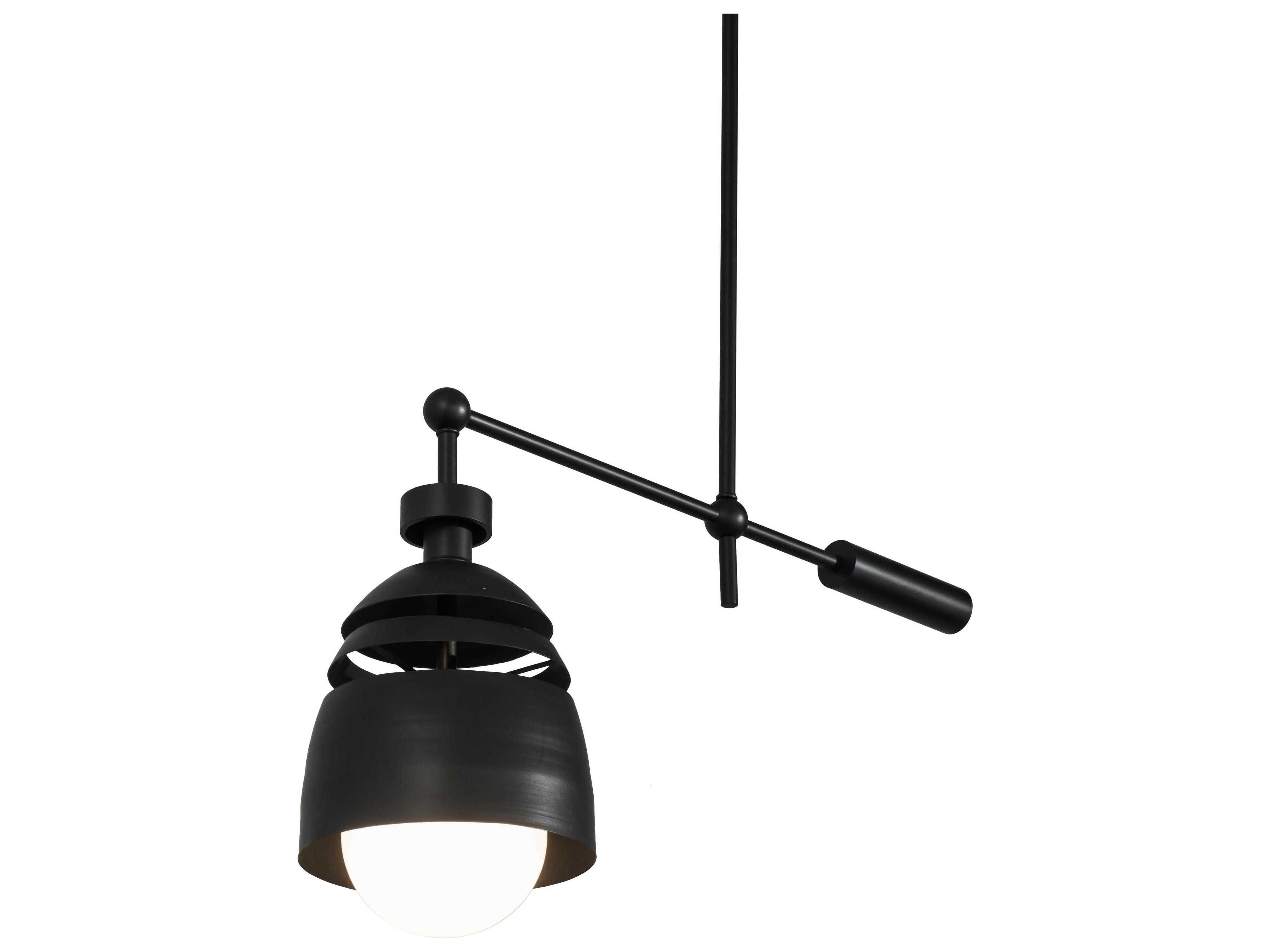 Meyda 1-Light Black Glass Globe Island Pendant