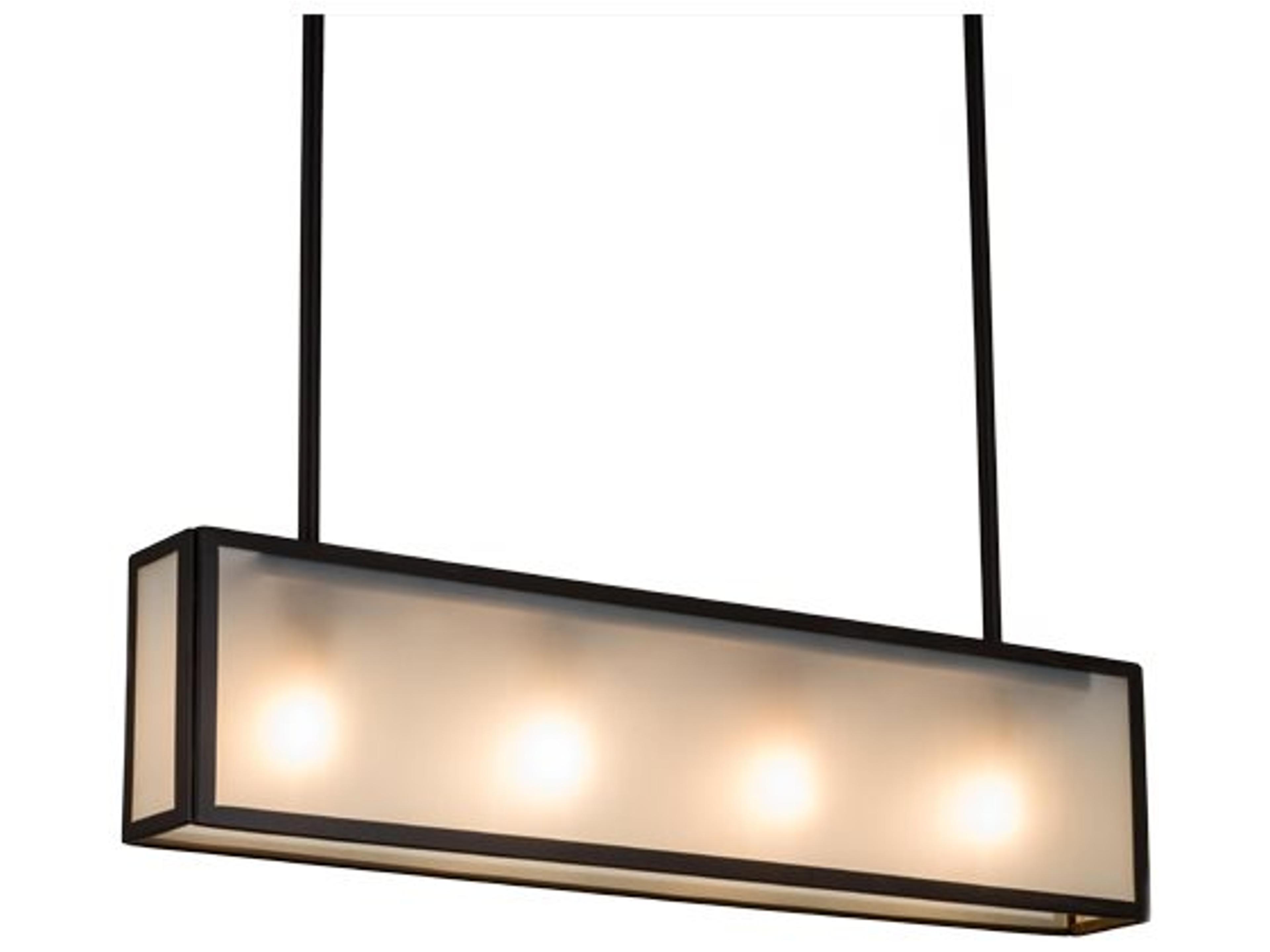 Meyda 4-Light Bronze Glass Geometric Island Pendant