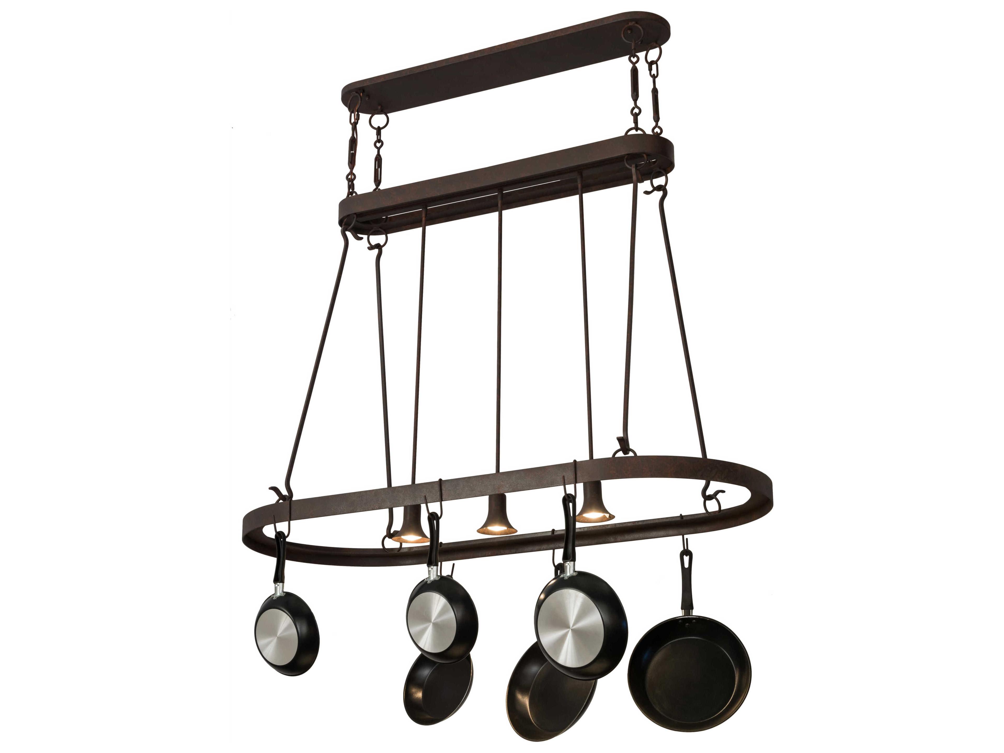 3-Light Brown Glass Island Pendant