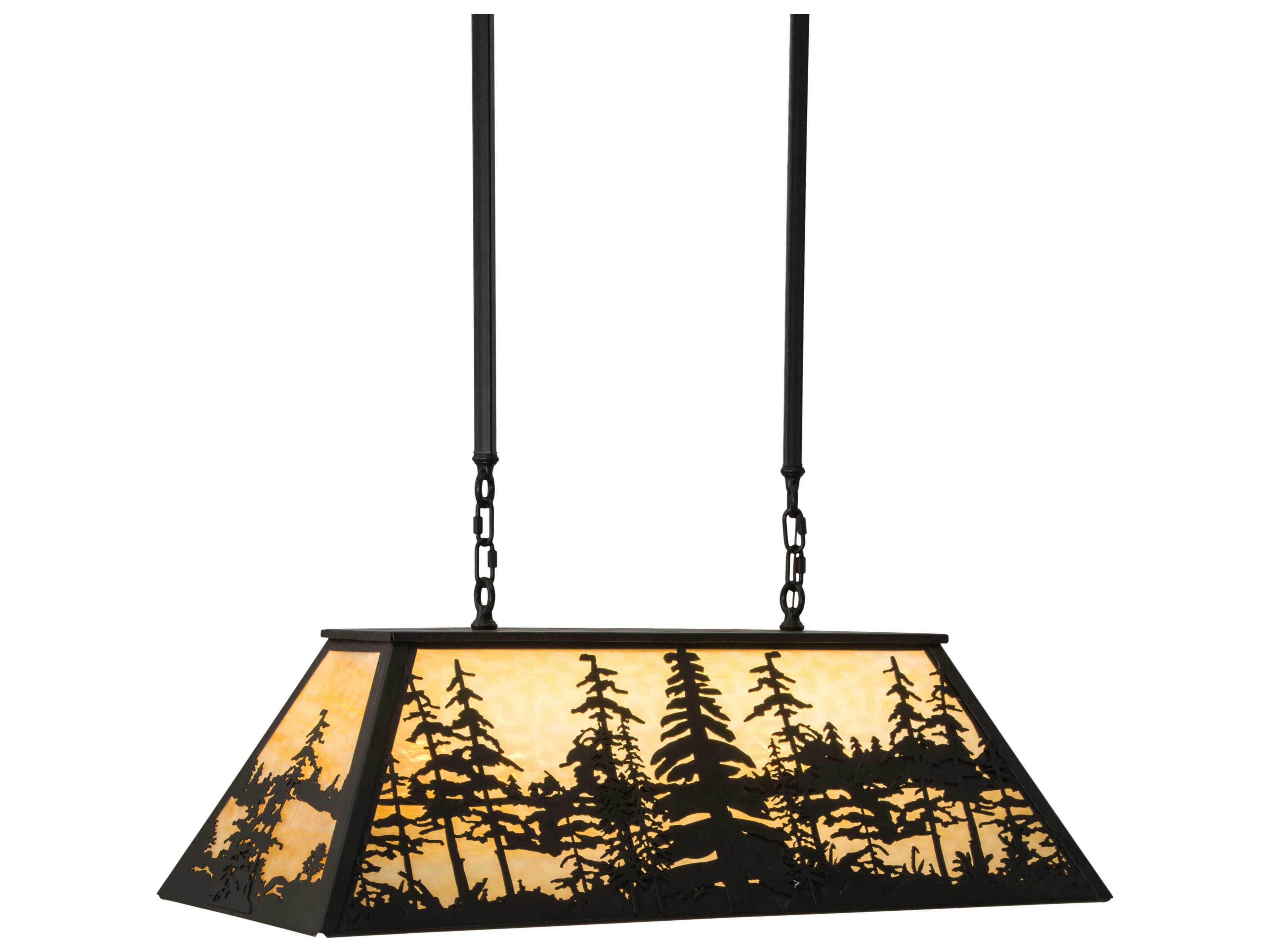 6-Light Bronze Glass Island Pendant