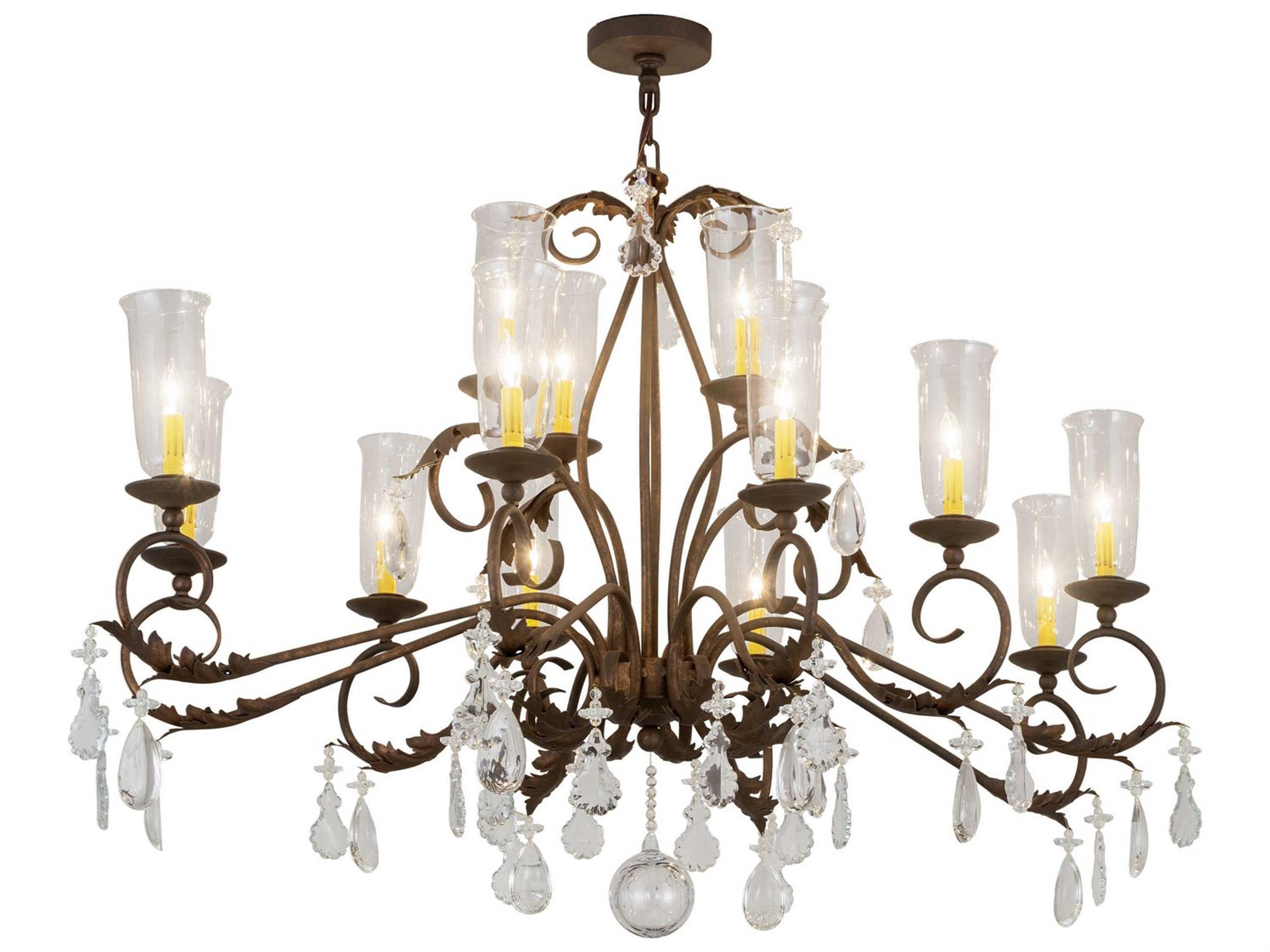 14-Light Brown Crystal Glass Bell Island Pendant