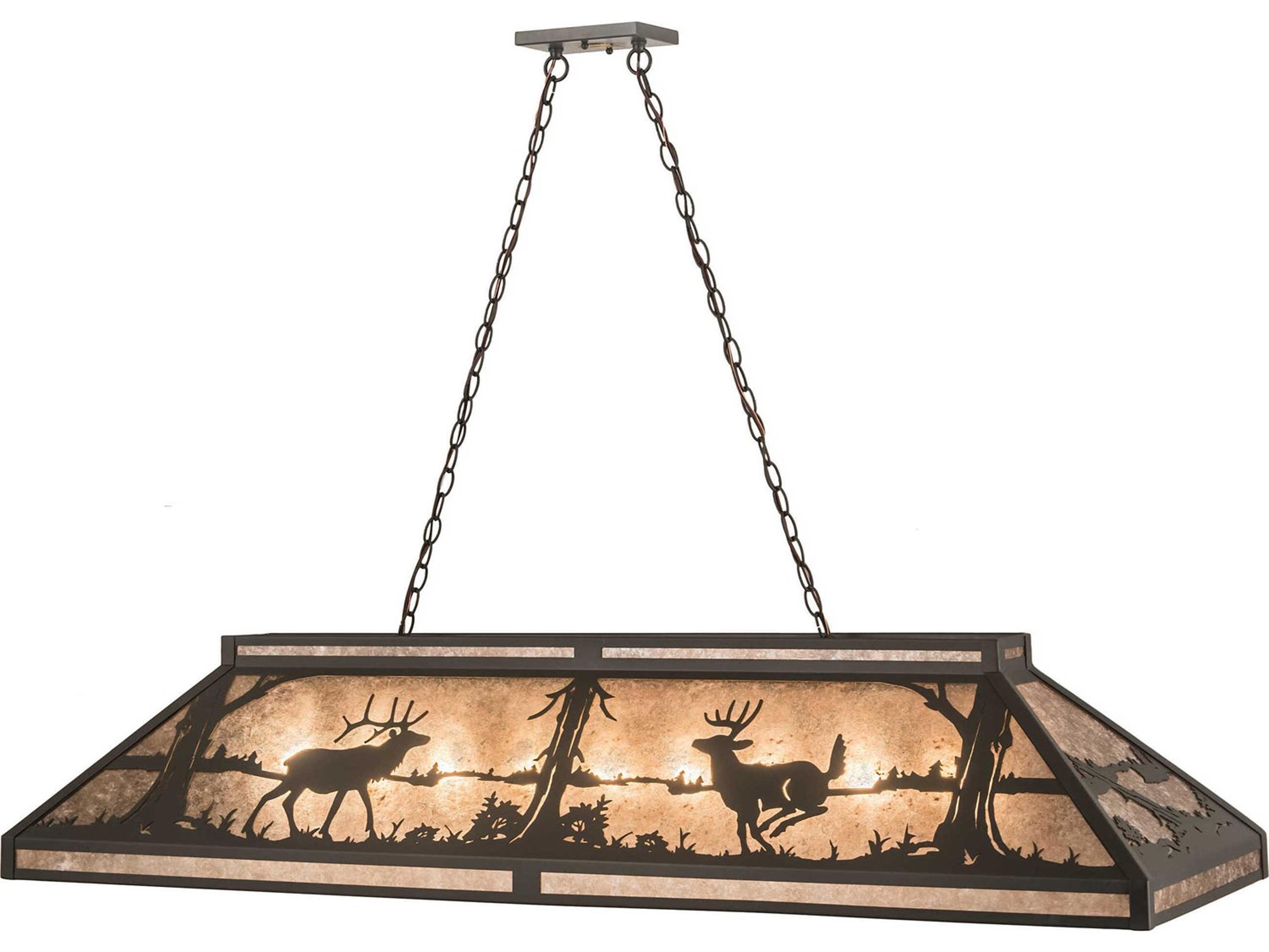 9-Light Bronze Glass Island Pendant