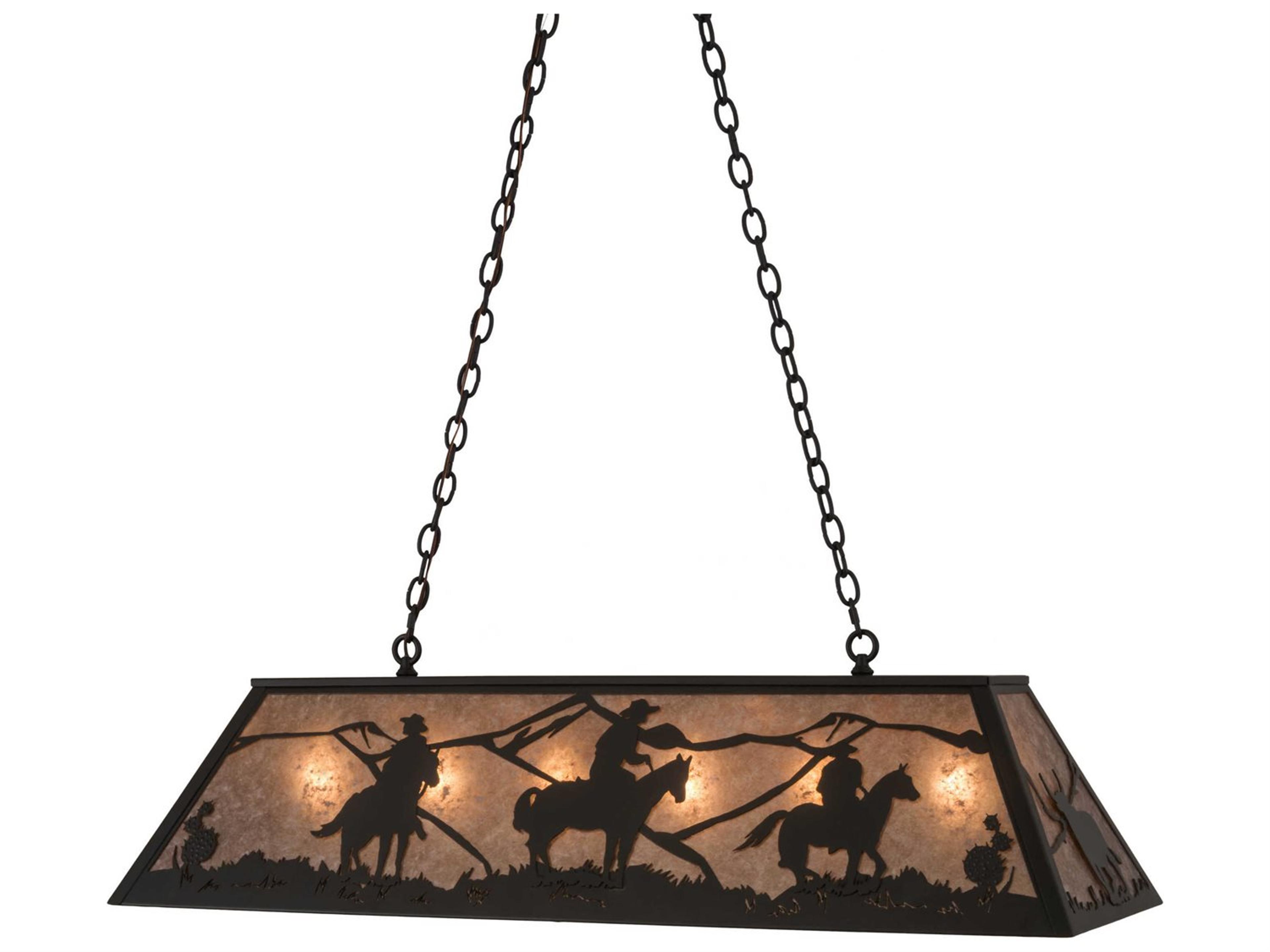 6-Light Bronze Glass Island Pendant