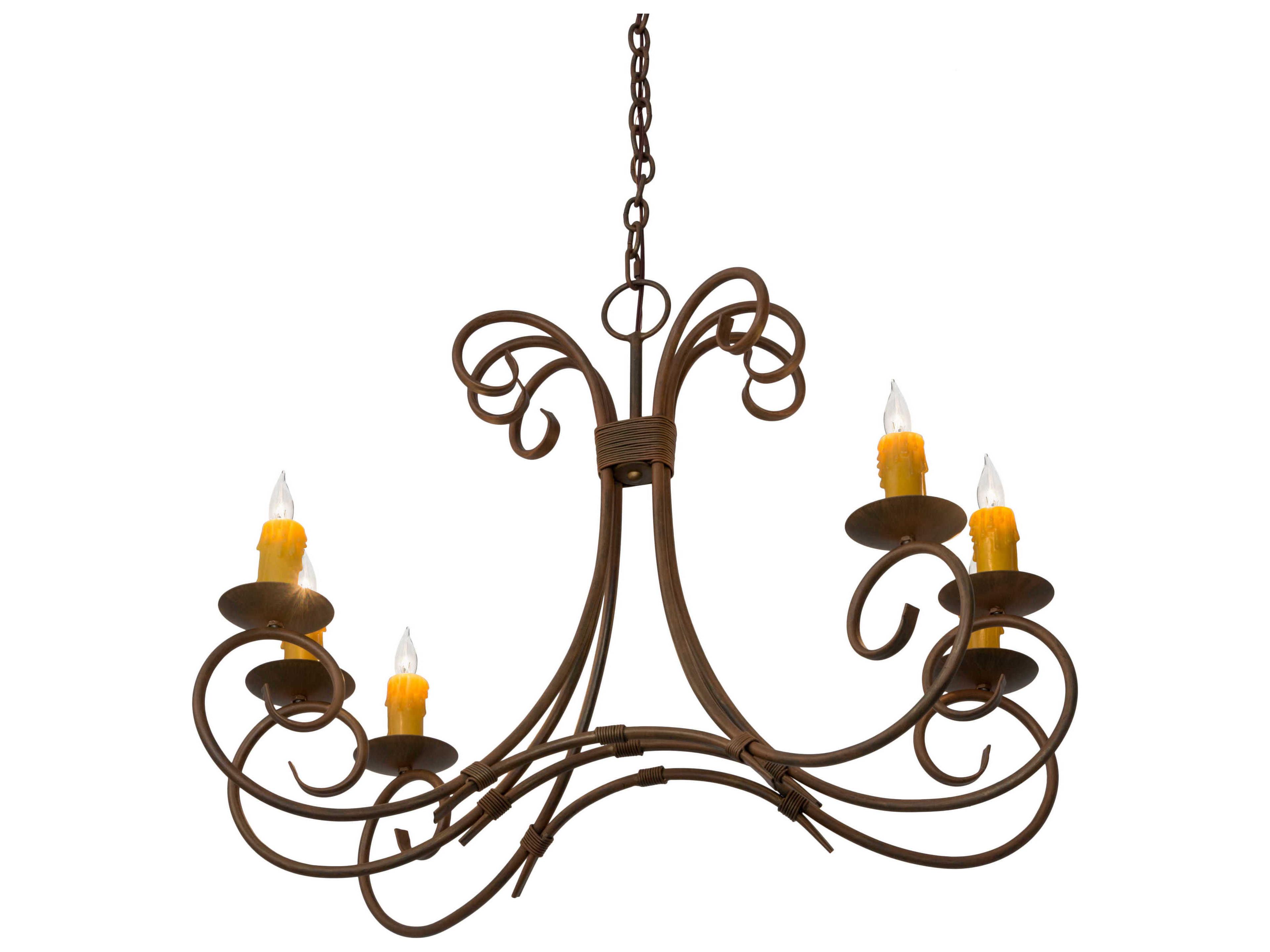 6-Light Brown Glass Island Pendant