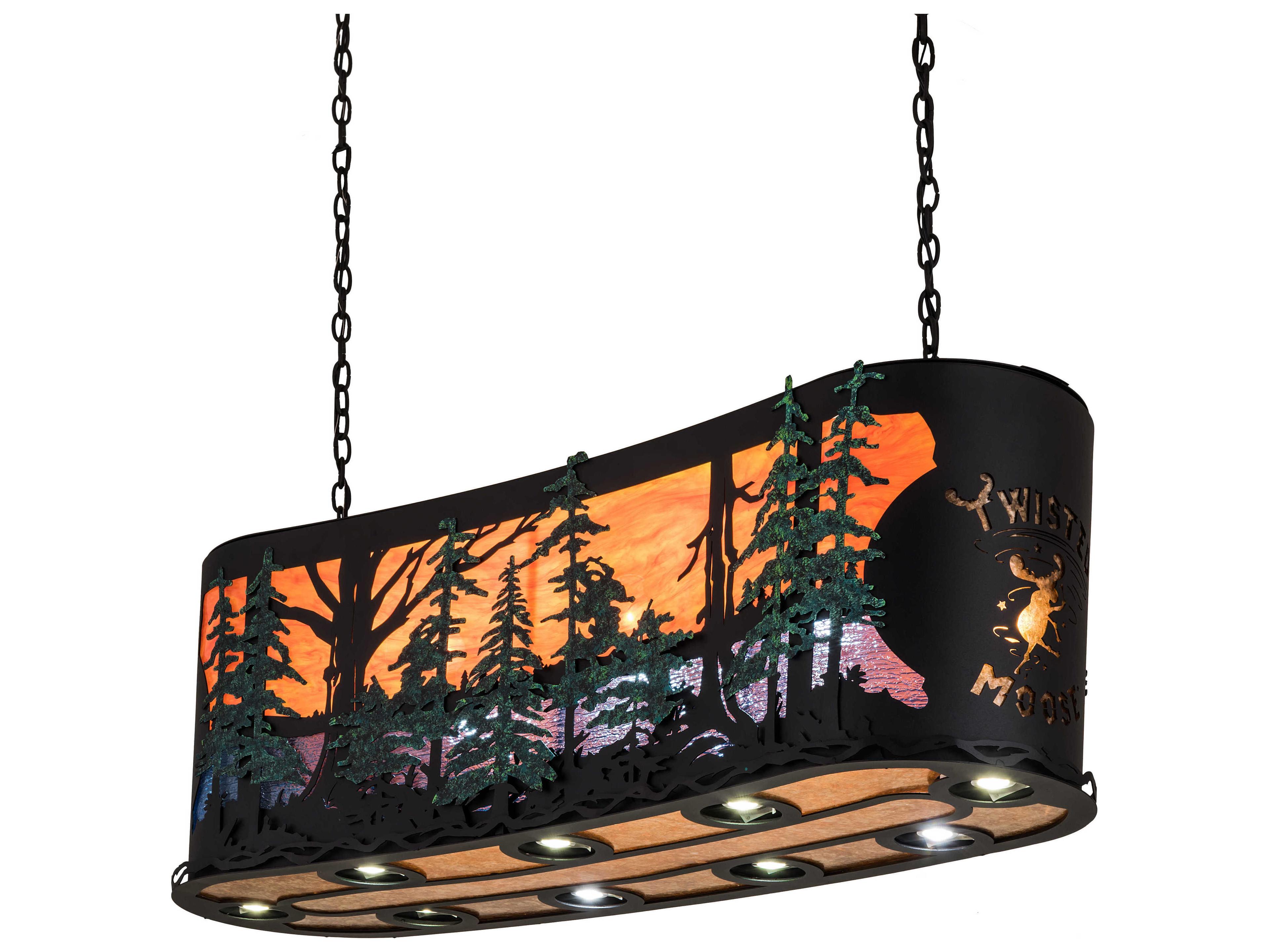 Meyda 3 9 2 Black Glass Island Pendant