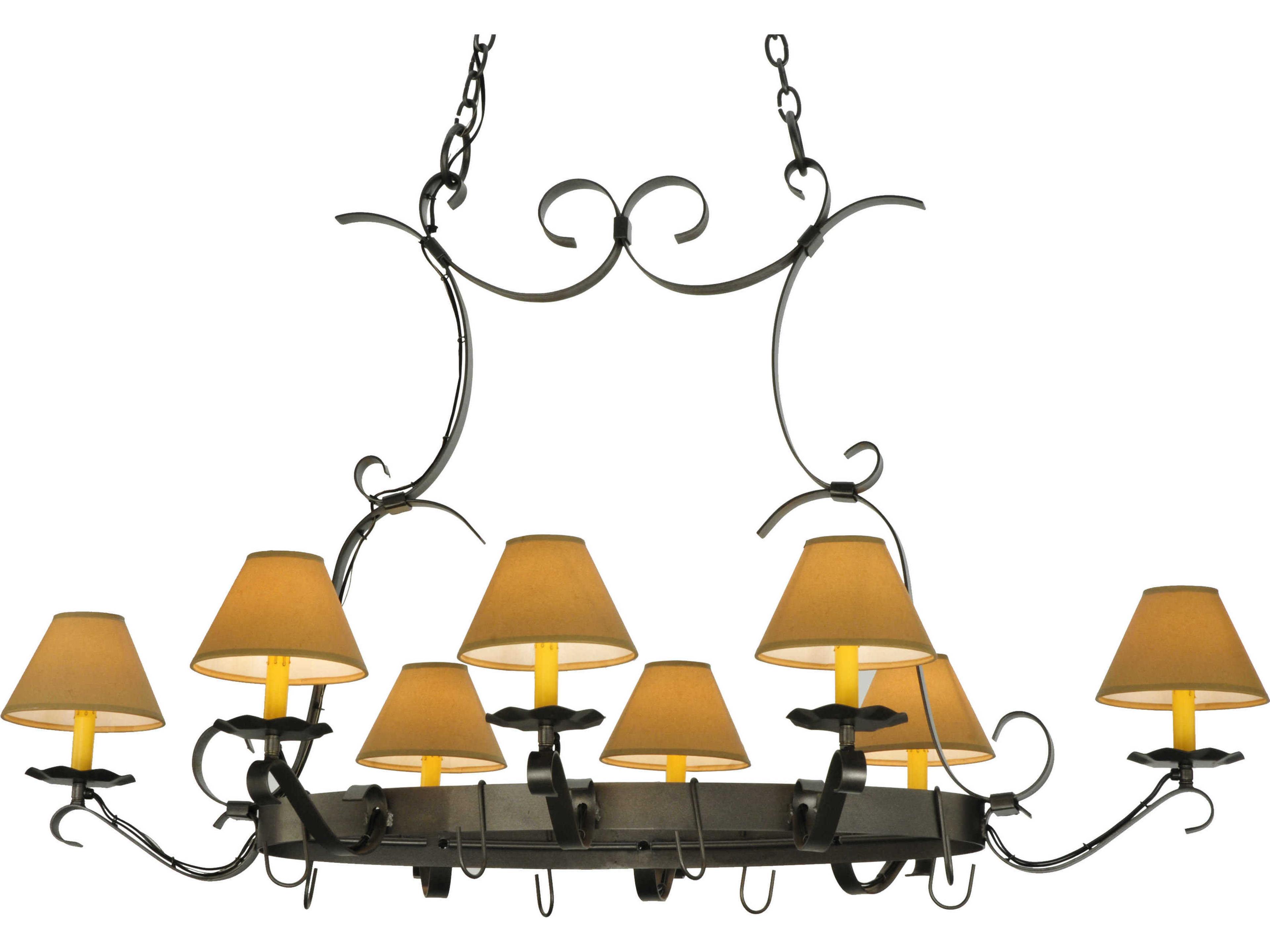 Meyda 8-Light Black Empire Island Pendant