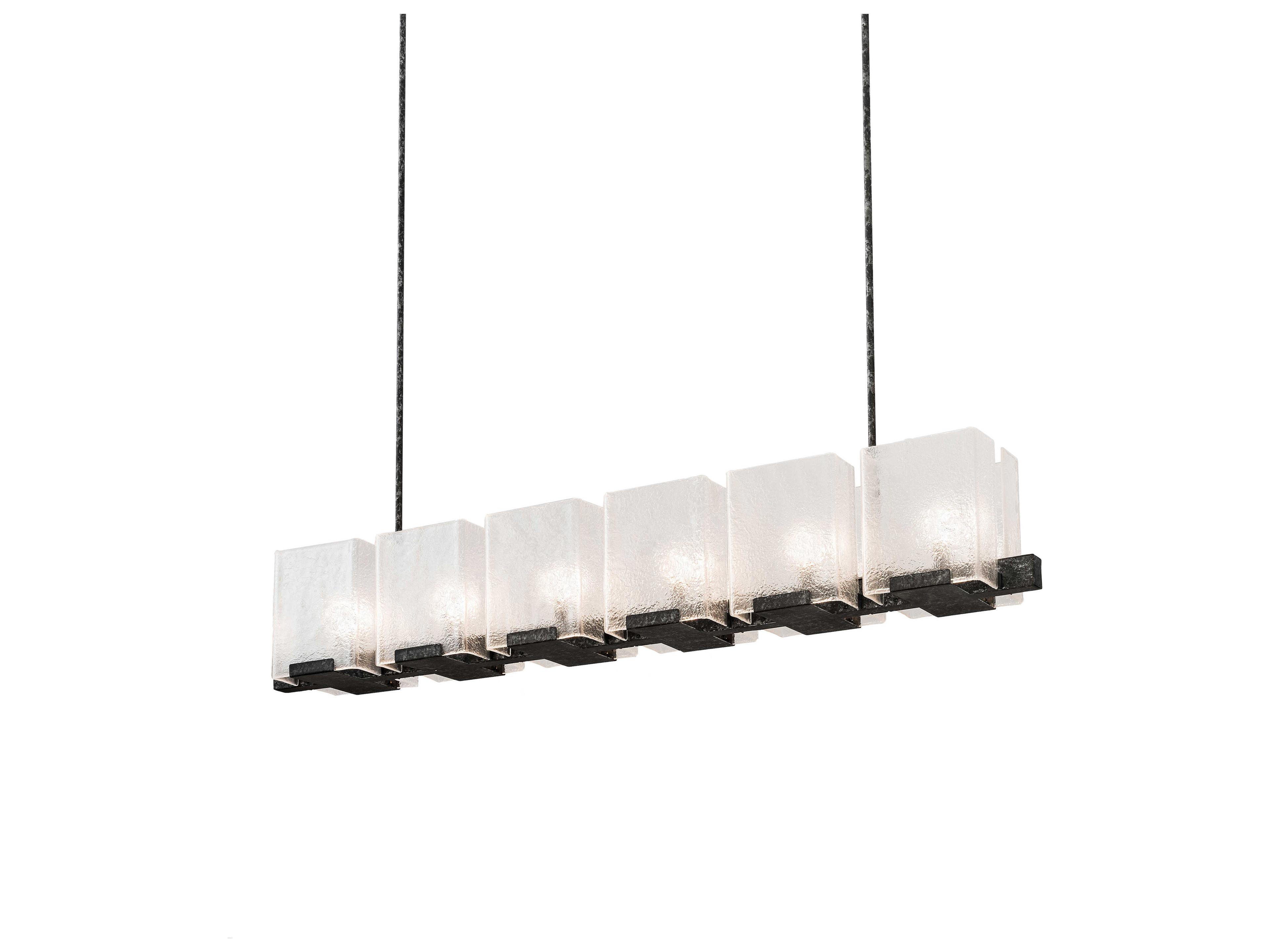 Meyda 6-Light Black Glass Island Pendant
