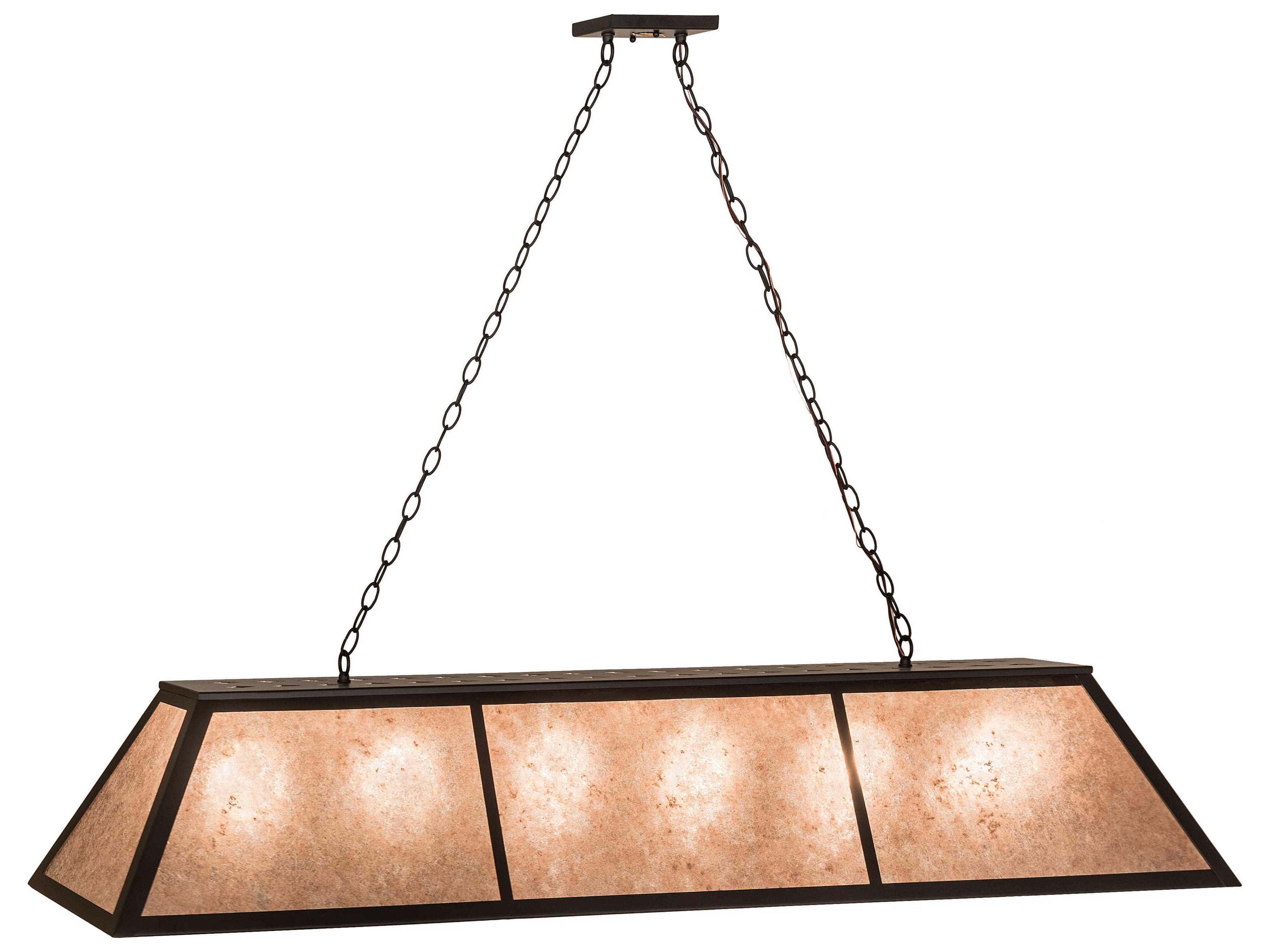 6-Light Bronze Glass Island Pendant