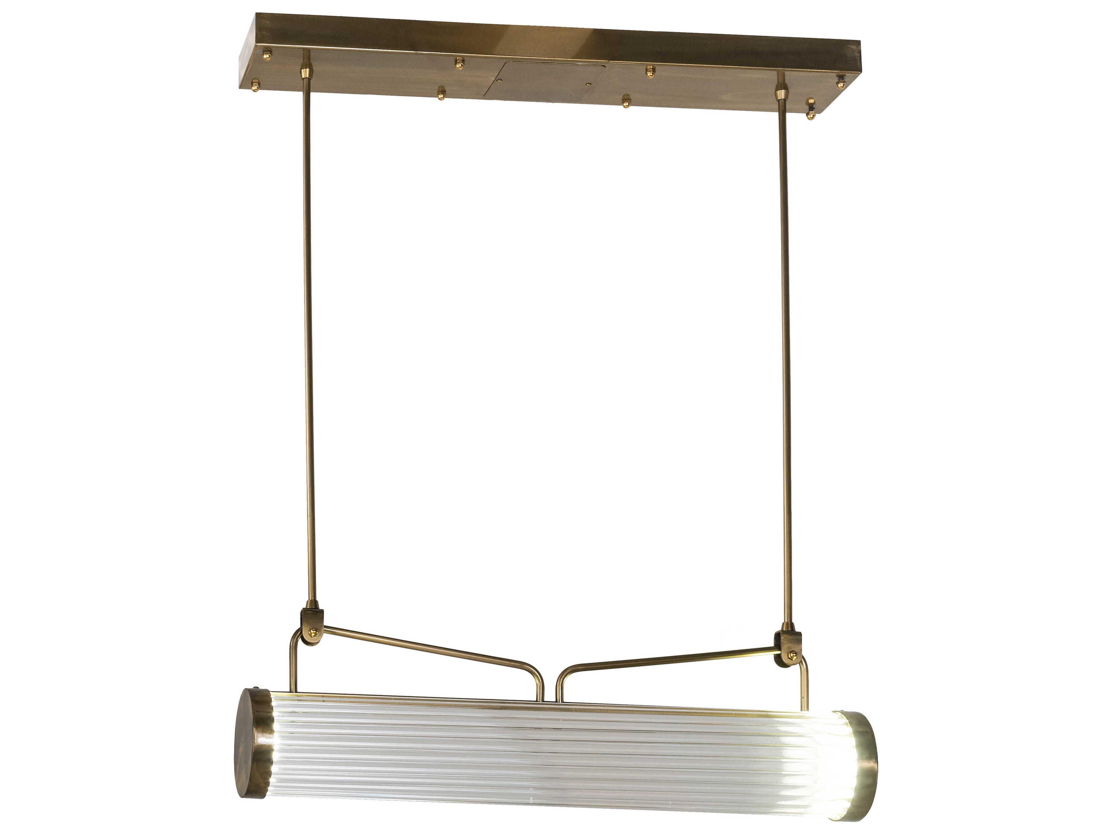 Meyda Led Brass Glass Cylinder Island Pendant