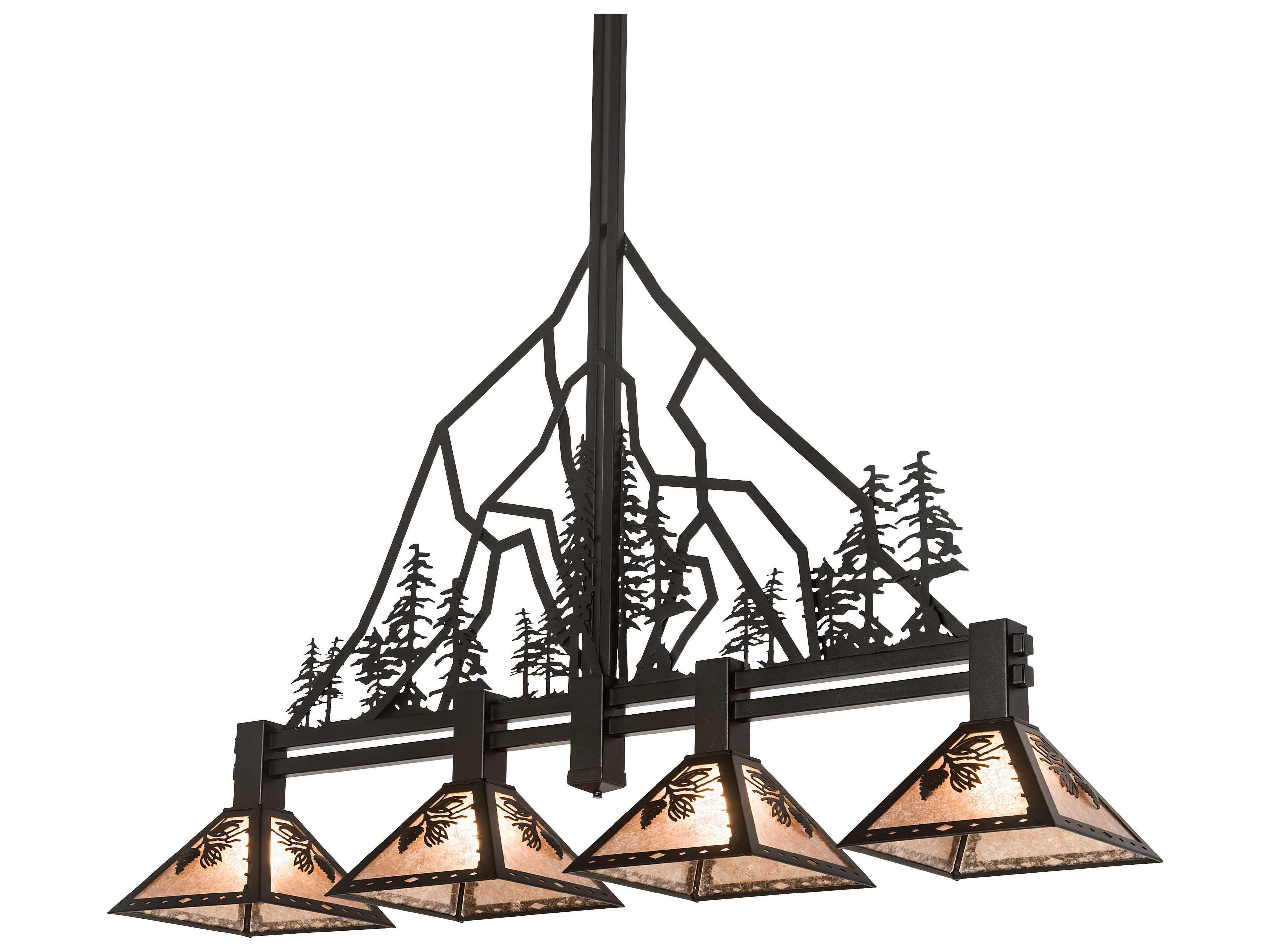 4-Light Black Island Pendant