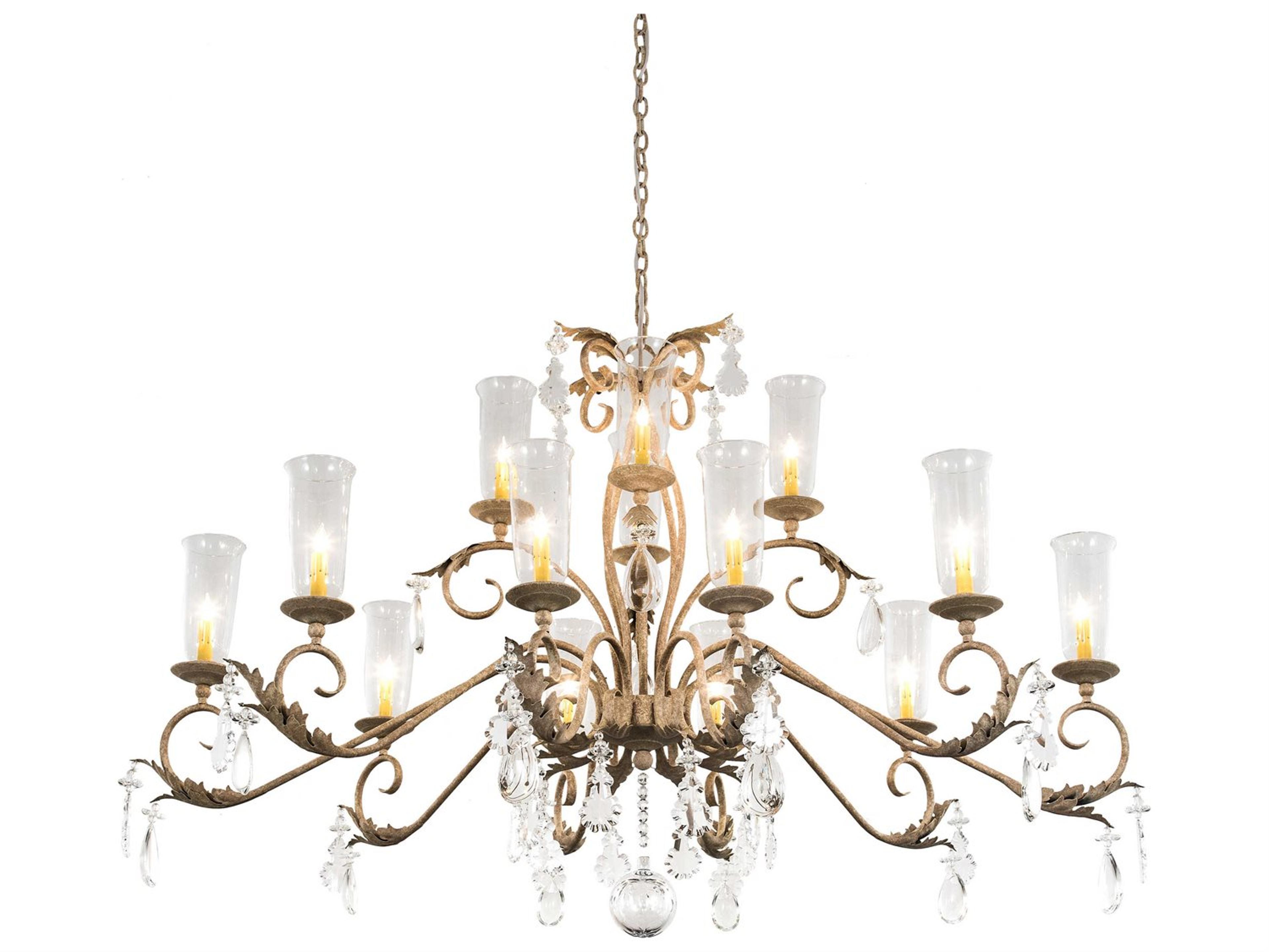 14-Light Brown Glass Bell Island Pendant