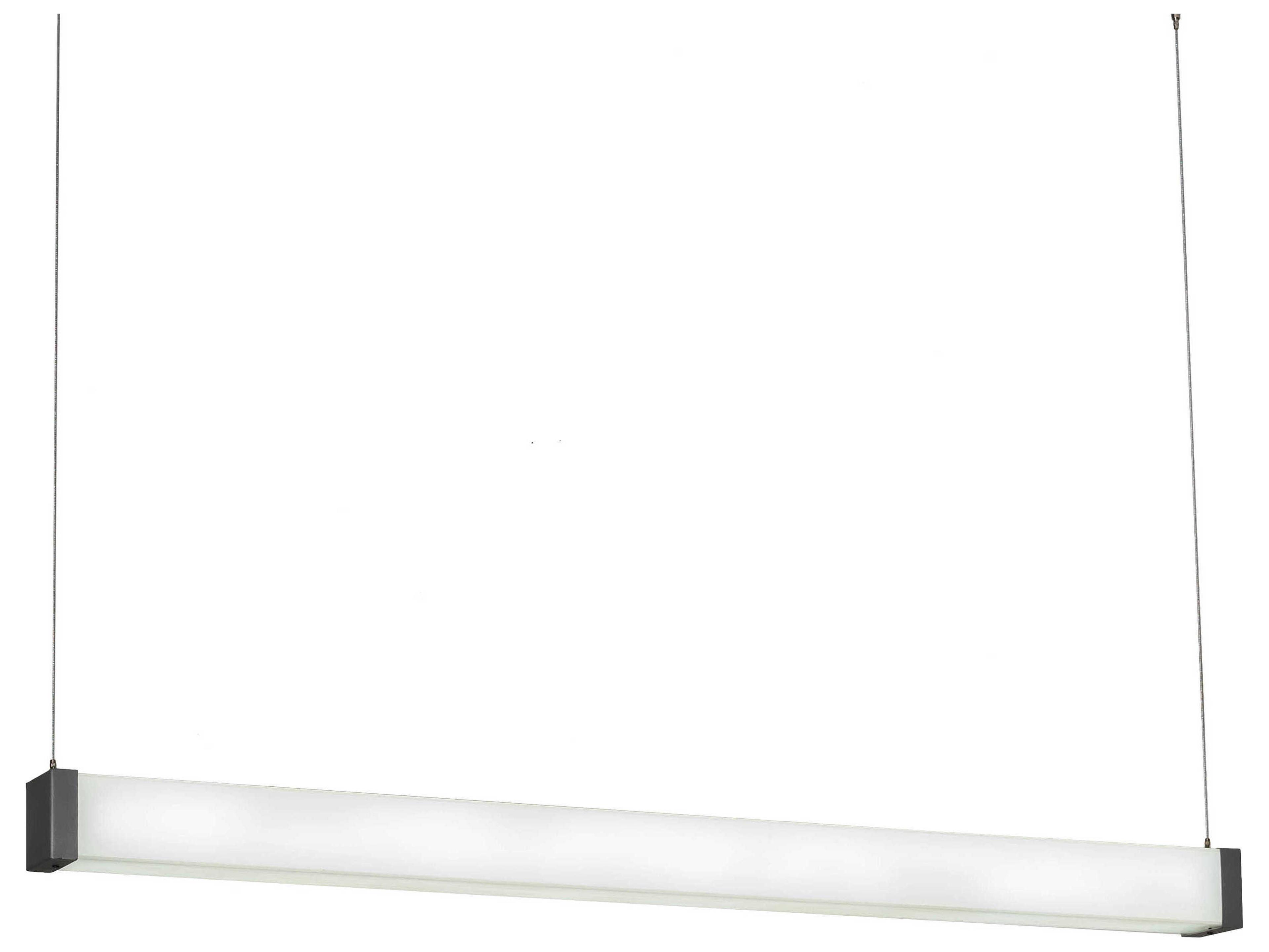 Strip Silver LED Cylinder Linear Island Pendant